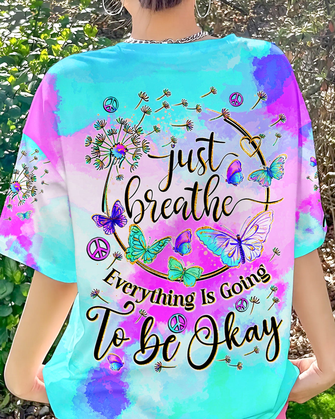 JUST BREATHE BUTTERFLIES ALL OVER PRINT - TYQY1707244
