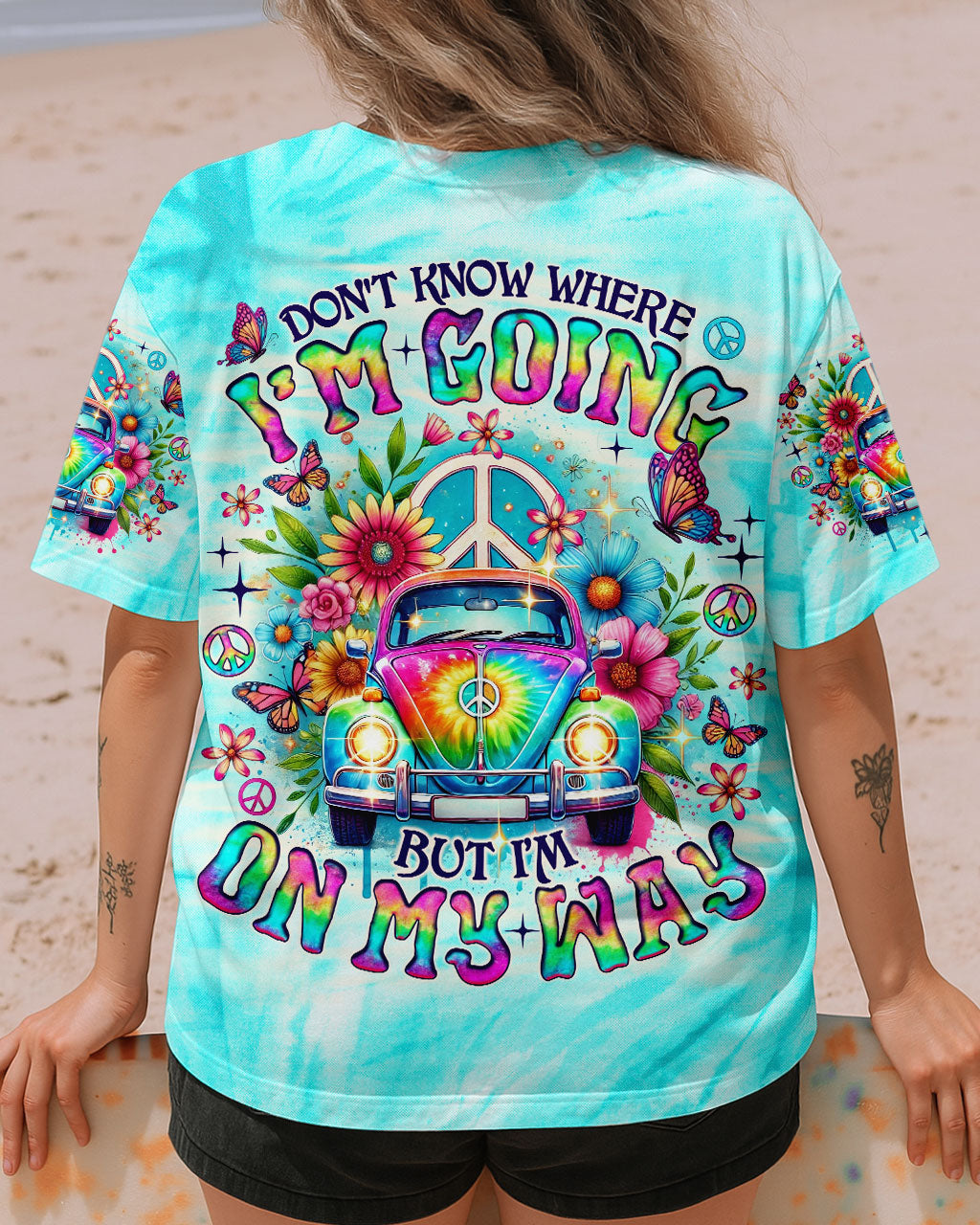 DON'T KNOW WHERE I'M GOING HIPPIE BUS TIE DYE  ALL OVER PRINT - TLNO0804253