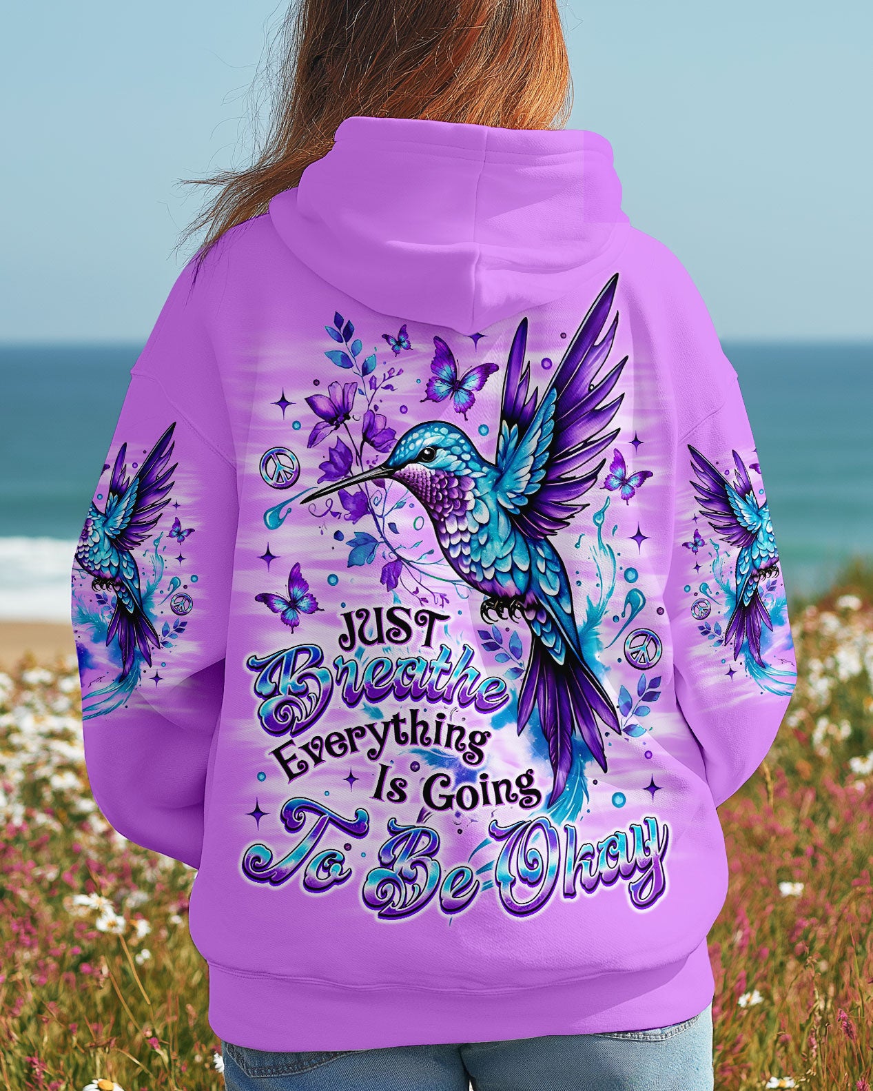 JUST BREATHE HUMMINGBIRD  ALL OVER PRINT - TLNO2510251