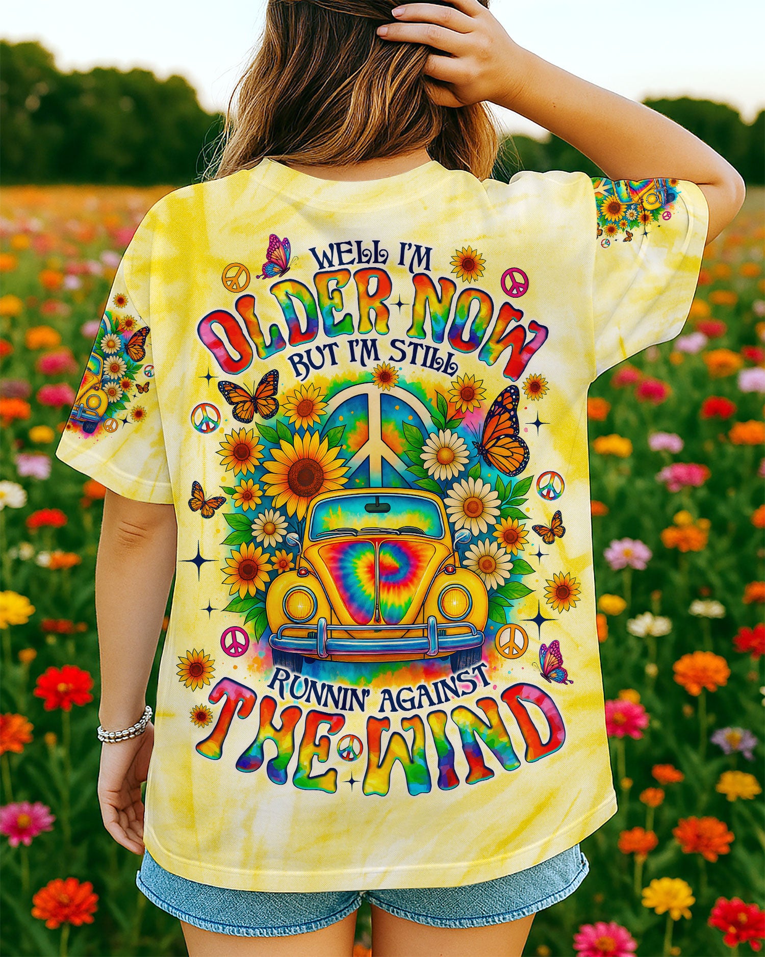 RUNNING AGAINST THE WIND CAR TIE DYE ALL OVER PRINT - TLNO2708251