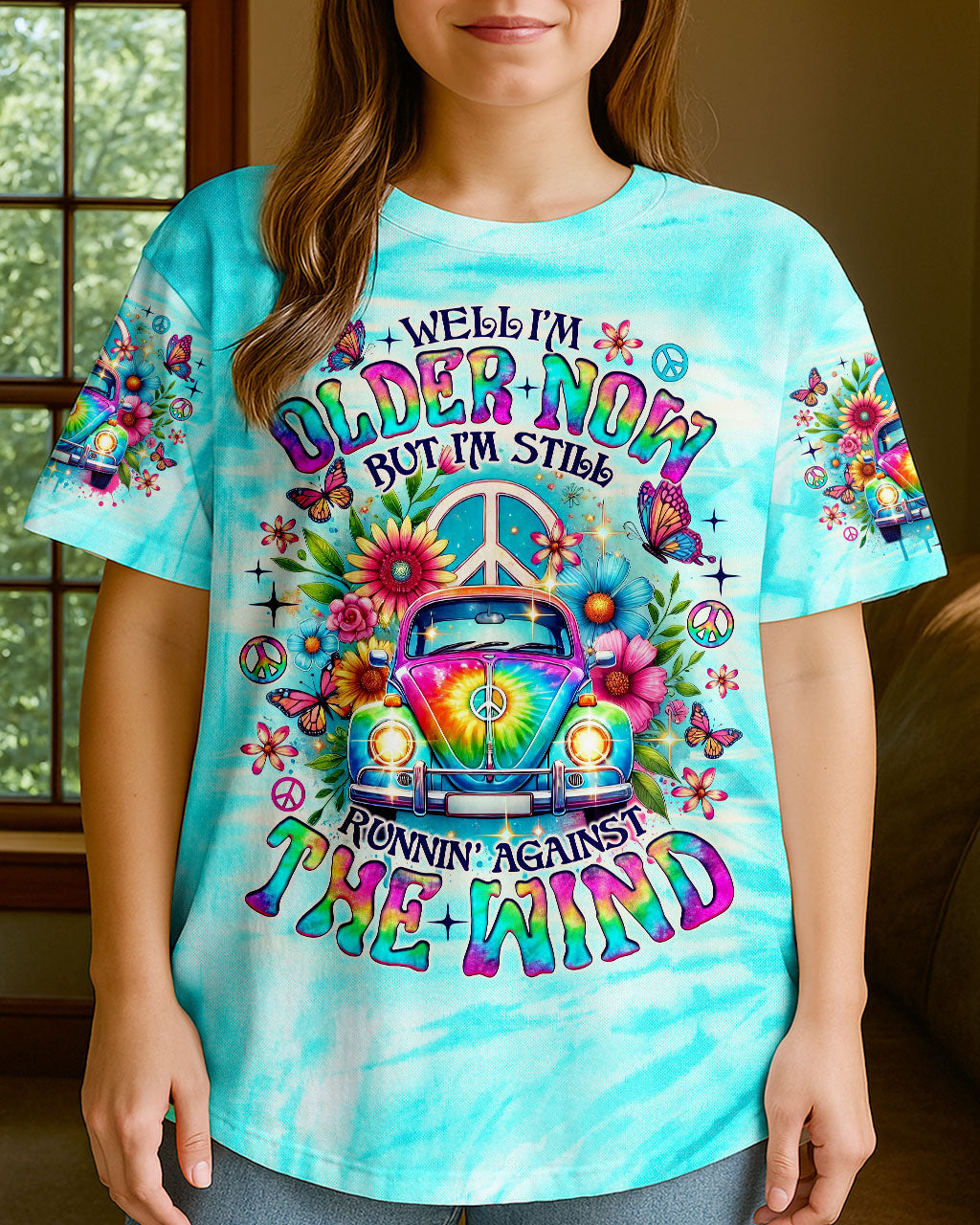 RUNNING AGAINST THE WIND CAR TIE DYE FRONT ALL OVER PRINT - TLNO1704252
