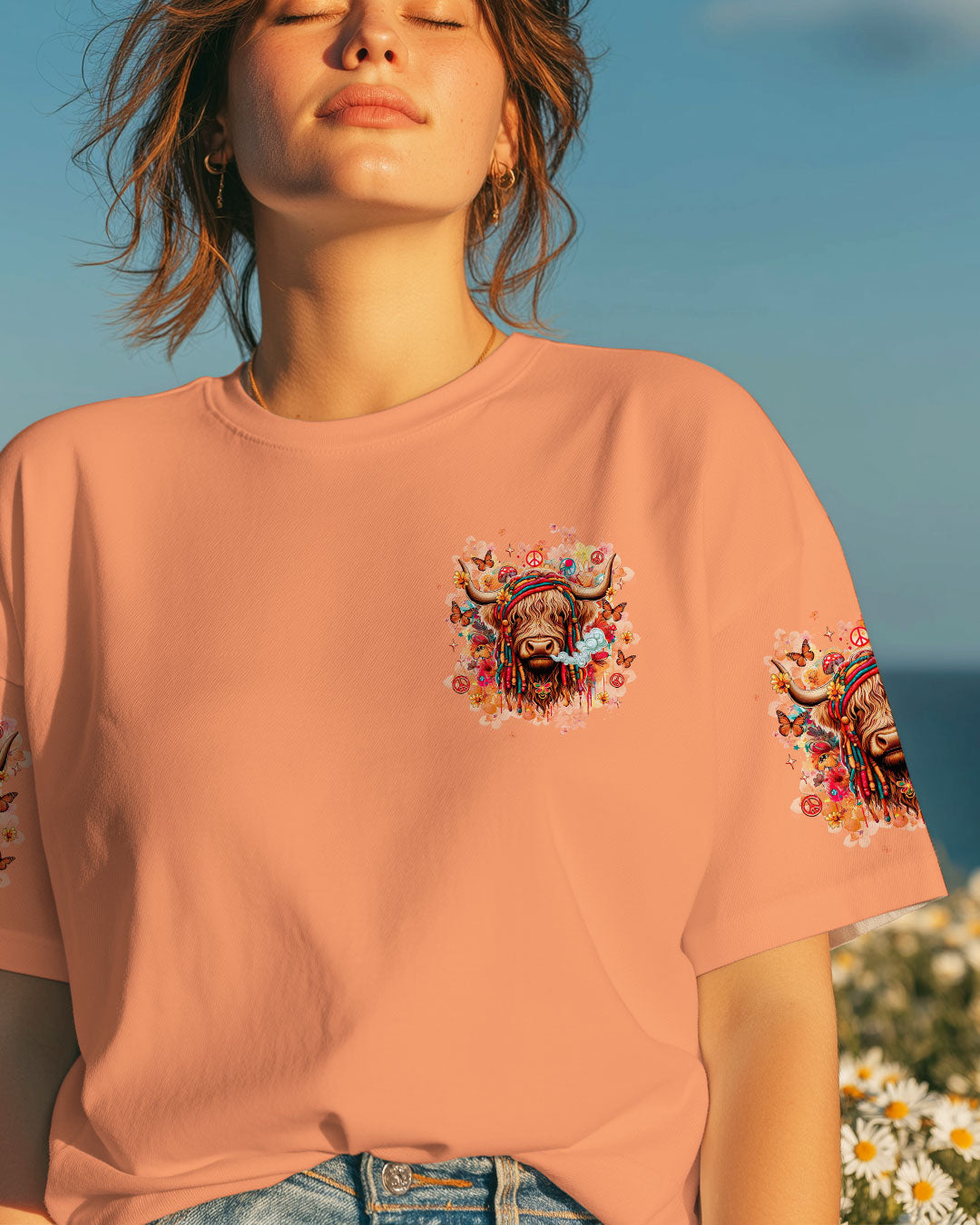 OLD HIPPIES COW ALL OVER PRINT  -  TLNZ1707252