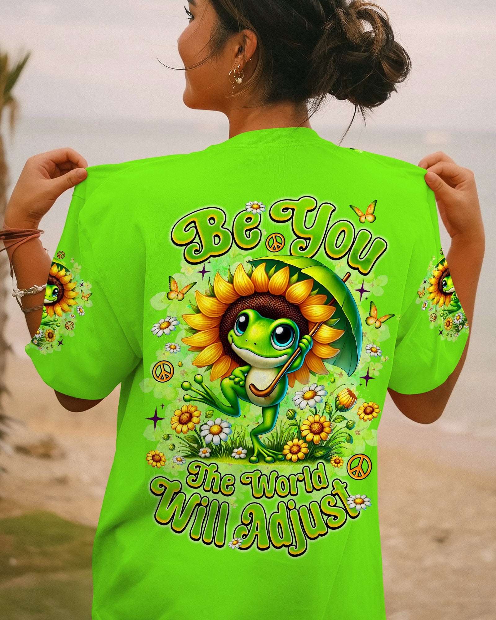 BE YOU THE WORLD WILL ADJUST FROG ALL OVER PRINT - TLNZ2506254