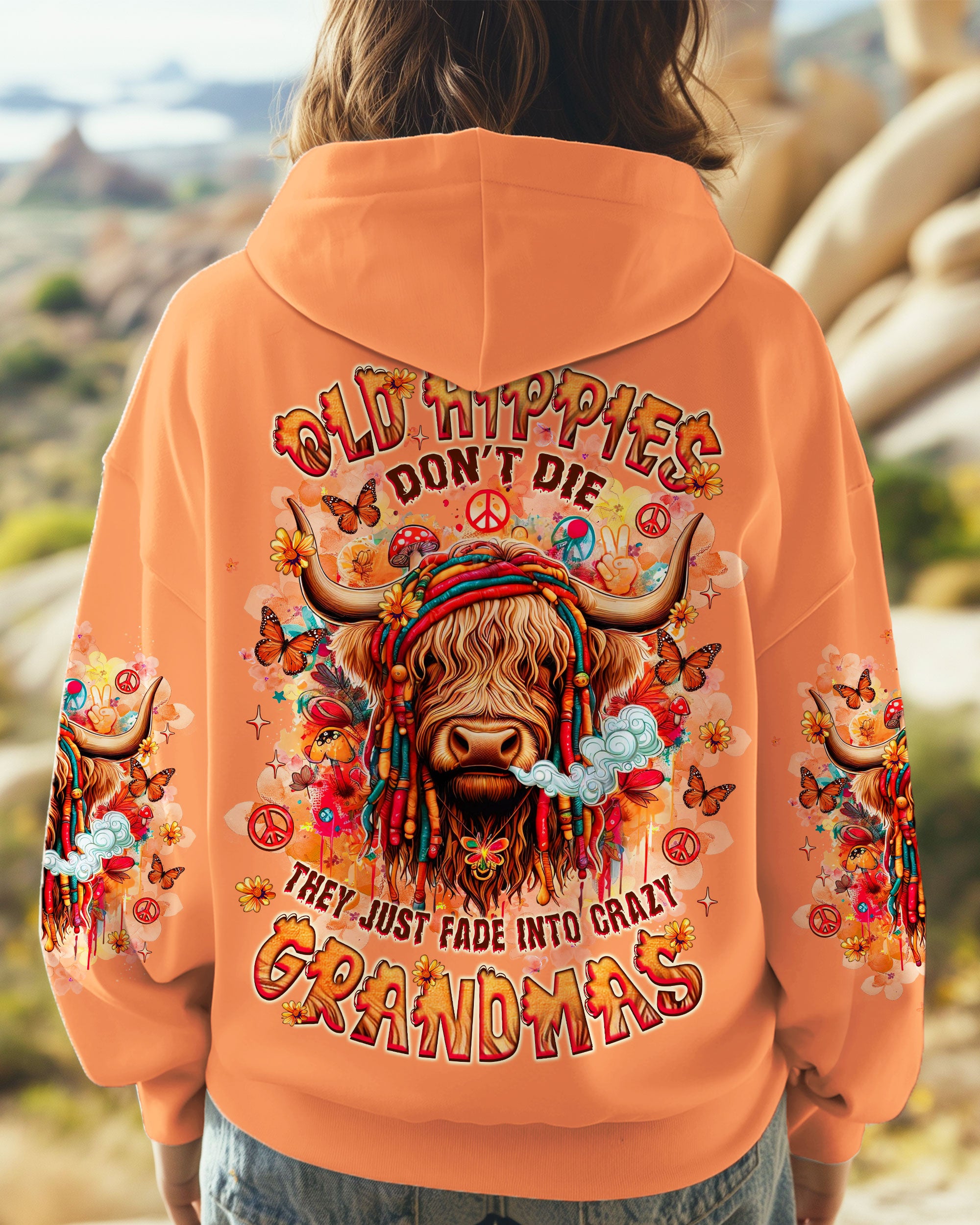 OLD HIPPIES COW ALL OVER PRINT  -  TLNZ1707252