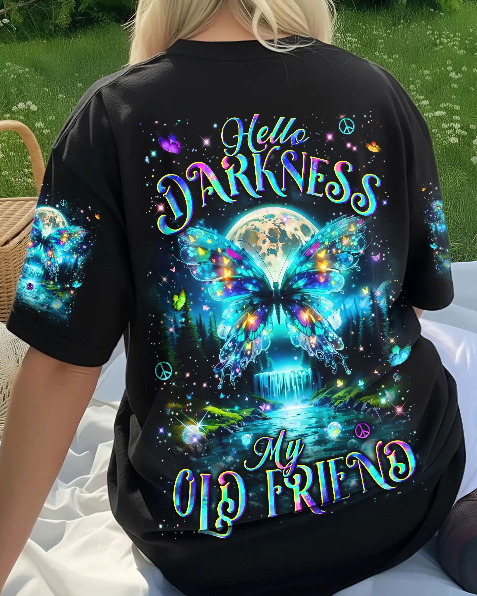 HELLO DARKNESS MY OLD FRIEND BUTTERFLY ALL OVER PRINT - YHLN0412253