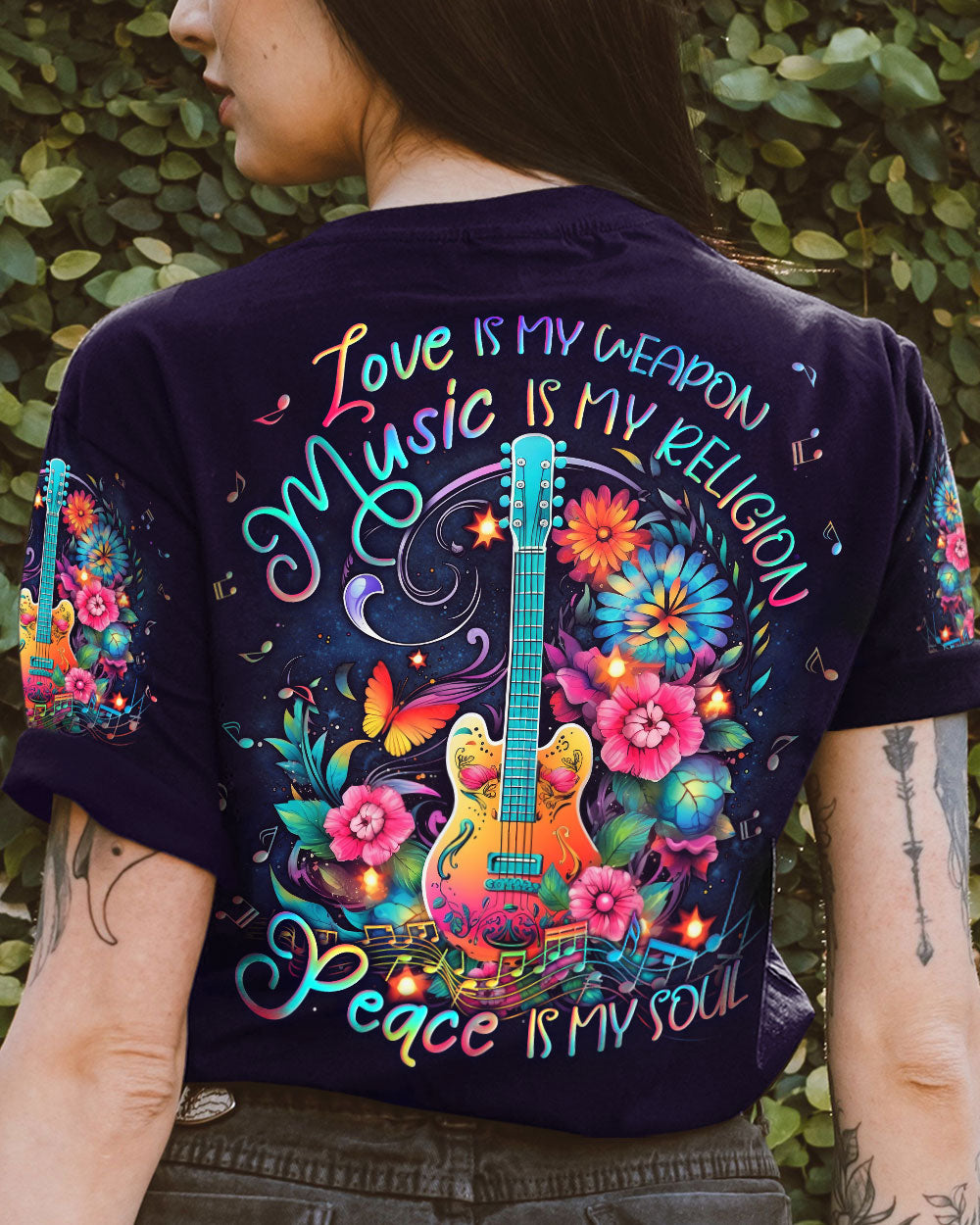 PEACE IS MY SOUL GUITAR ALL OVER PRINT - YHLN2605231