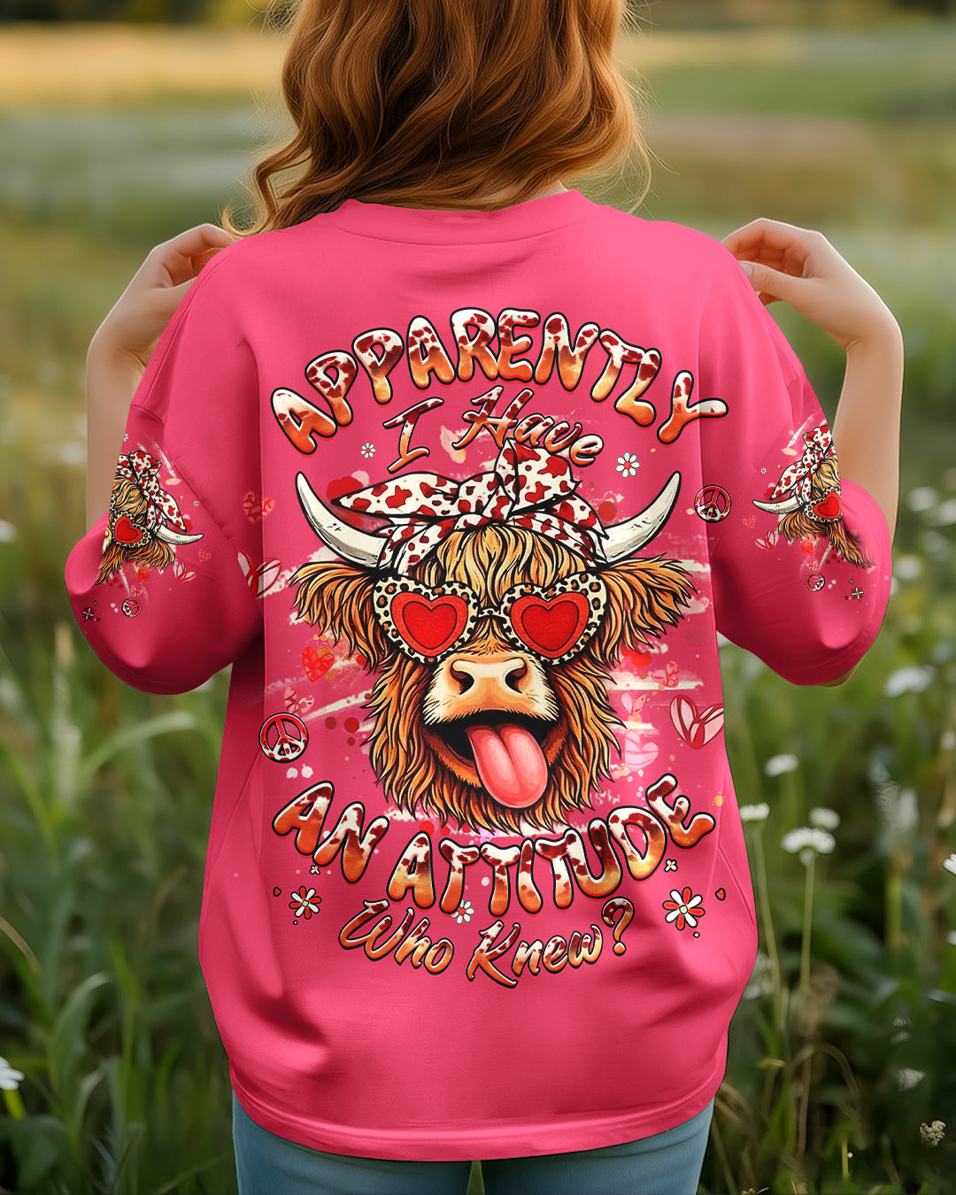 APPARENTLY I HAVE AN ATTITUDE WHO KNEW COW ALL OVER PRINT - YHHG1002261