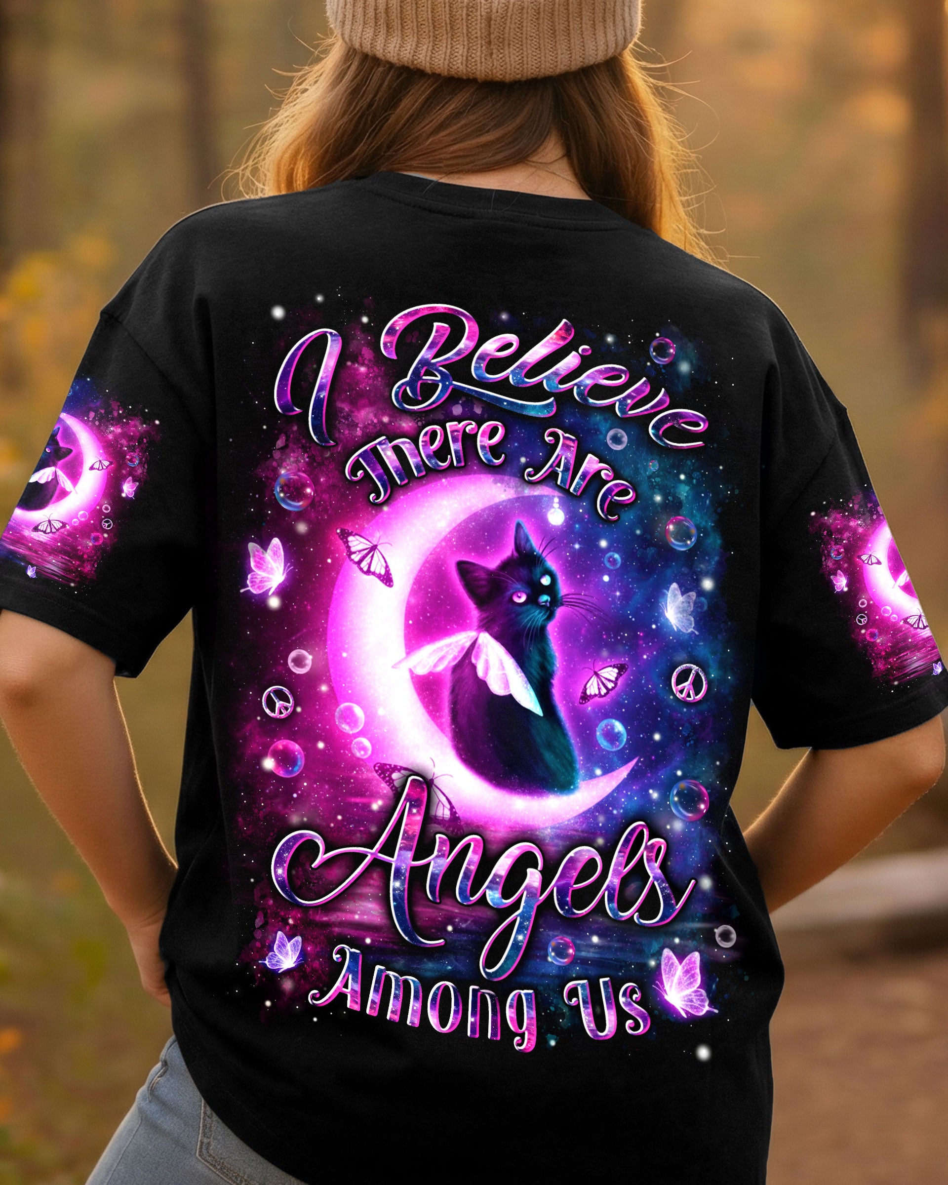 I BELIEVE THERE ARE ANGELS AMONG US CAT ALL OVER PRINT - YHLN2001261
