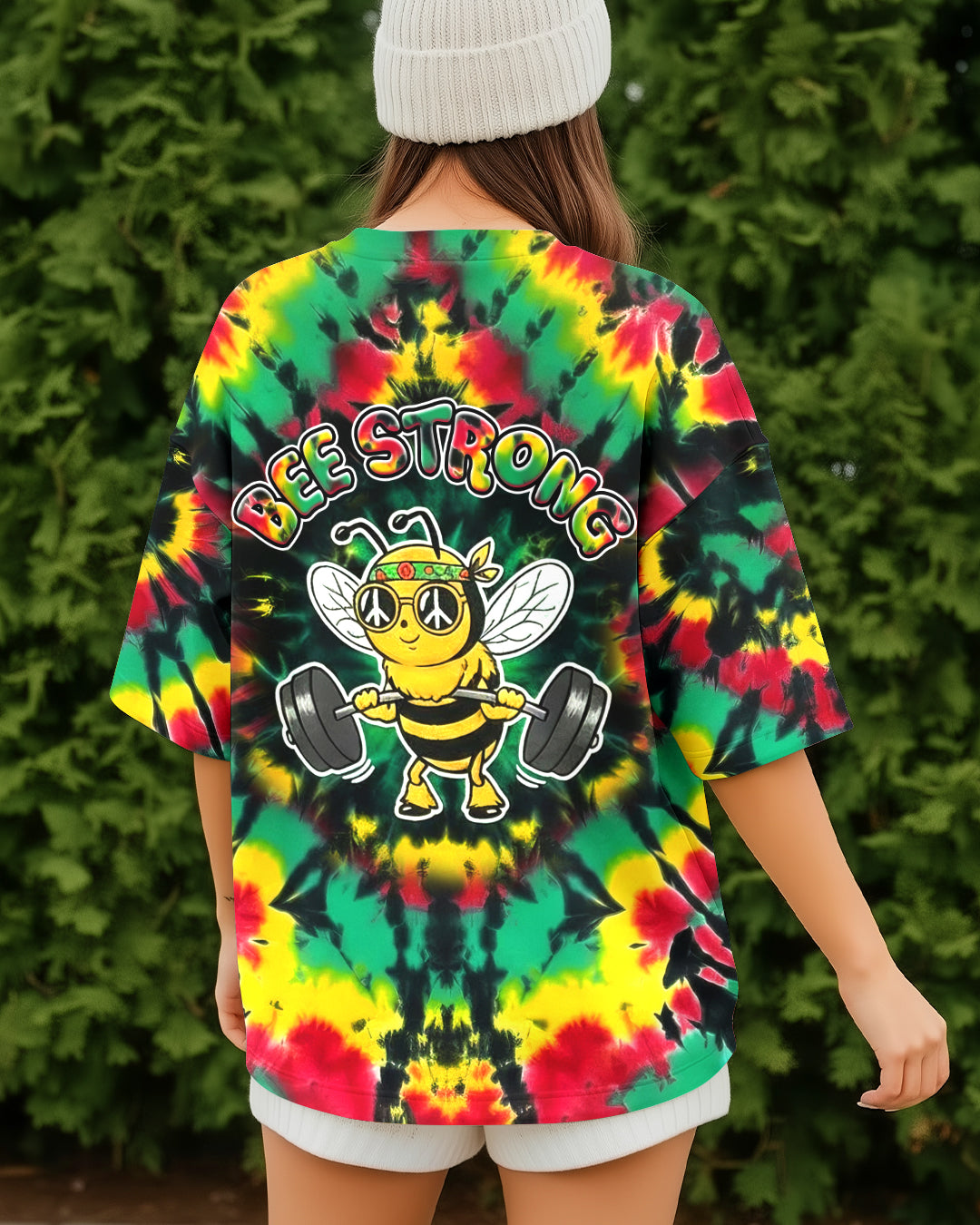 BEE STRONG RAINBOW SWIRL ALL OVER PRINT - YHHG0302261