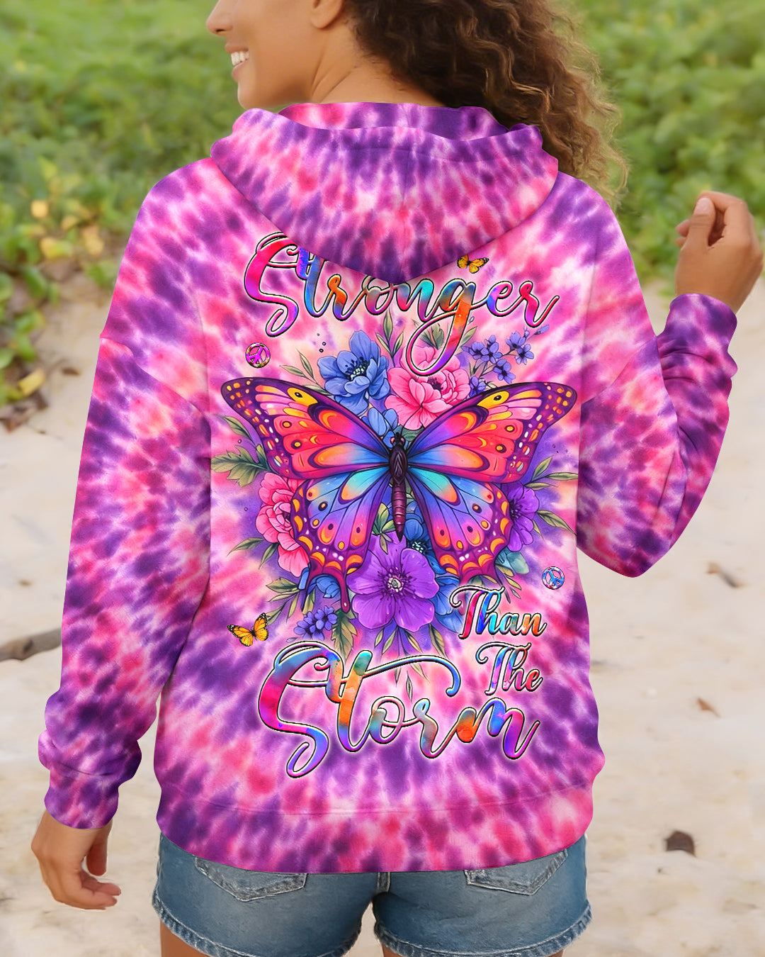 STRONGER THAN THE STORM BUTTERFLY SWIRL ALL OVER PRINT  - TLHG3003261