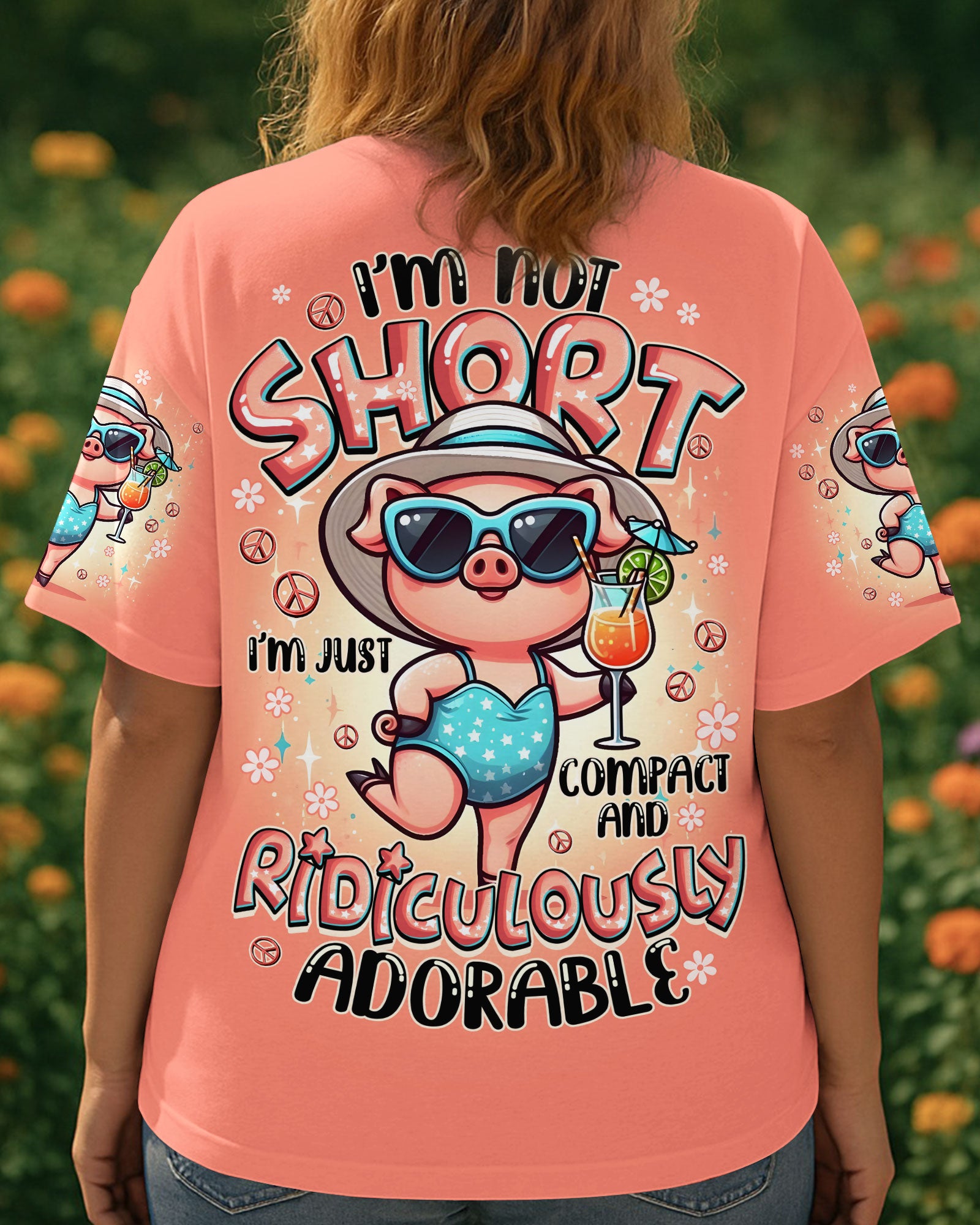 I'M NOT SHORT PIG HIPPIE ALL OVER PRINT - TYQY1508253