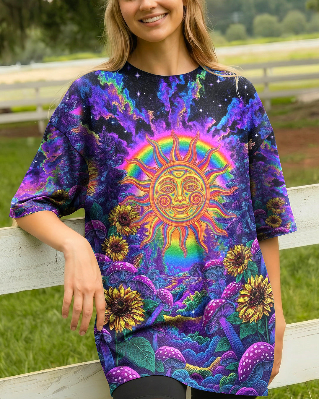 RADIANT TRIPPY HIPPIE SUN ALL OVER PRINT - YHHG1501261