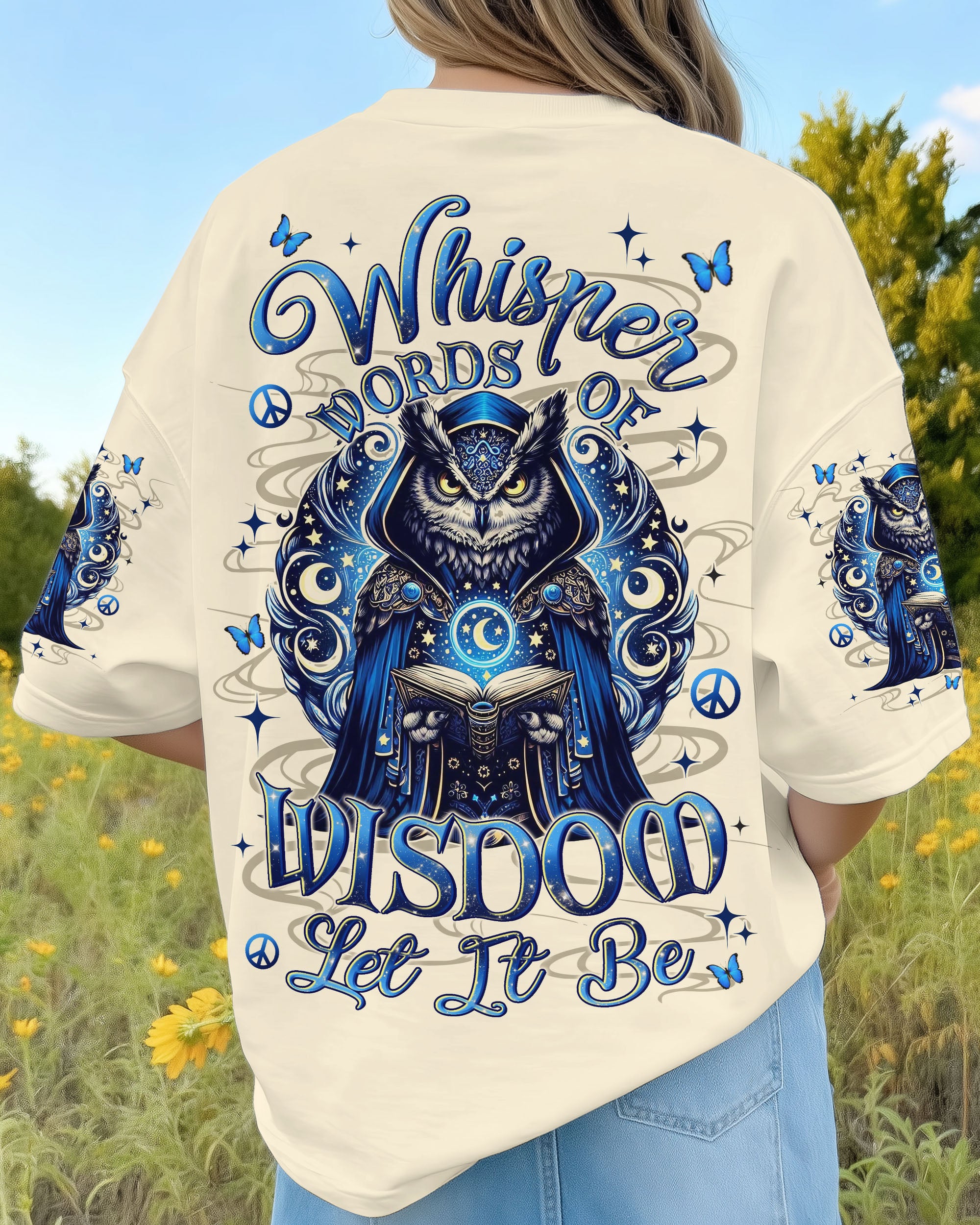 WHISPER WORDS OF WISDOM LET IT BE OWL ALL OVER PRINT - YHLN2910251