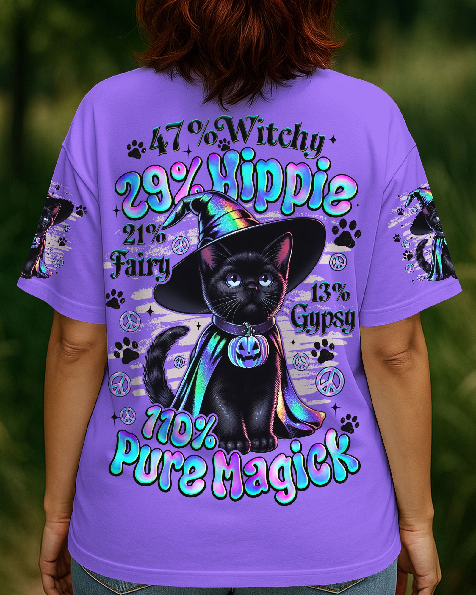 WITCHY HIPPIE CAT HALLOWEEN ALL OVER PRINT - TYQY2608254