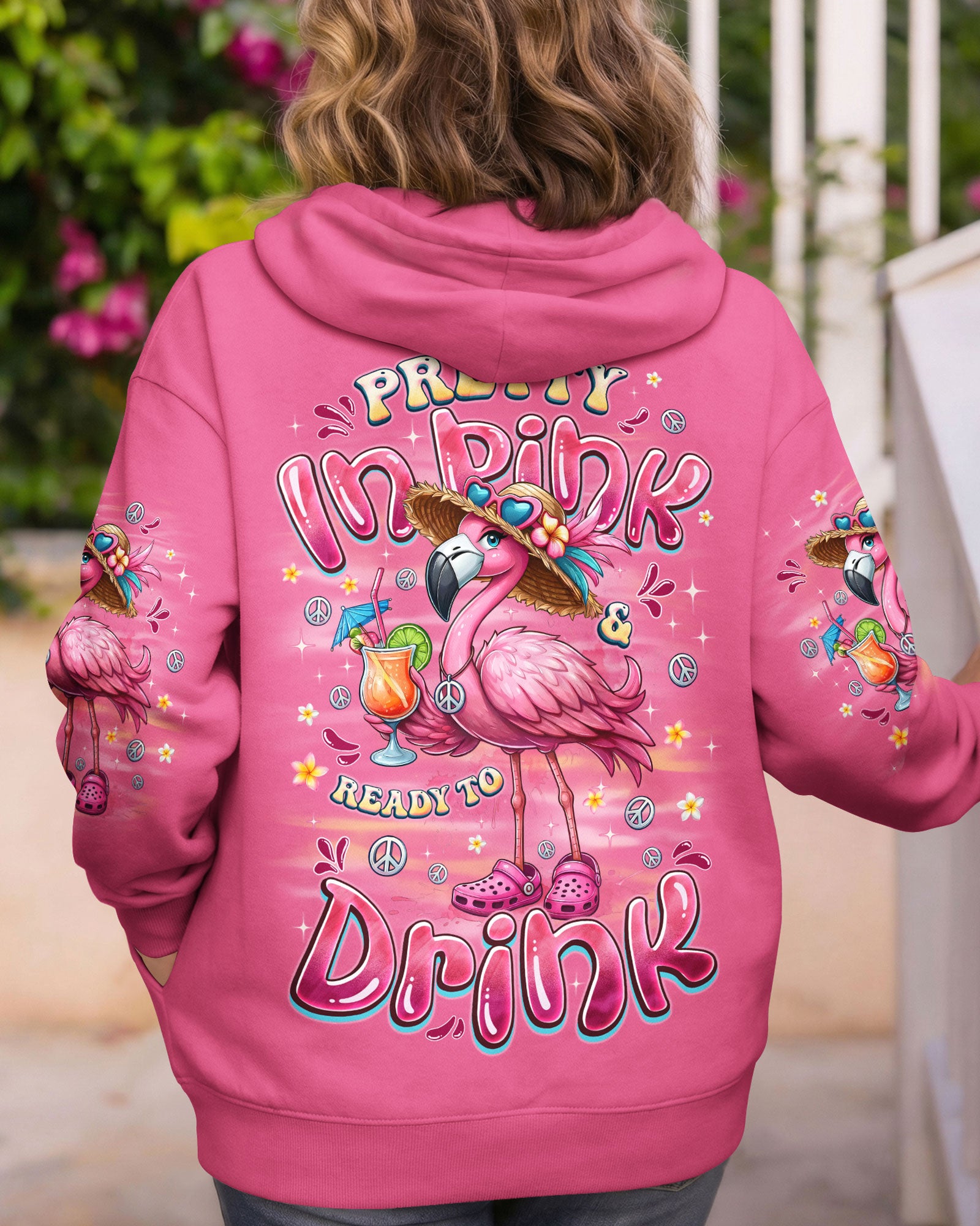 PRETTY IN PINK FLAMINGO ALL OVER PRINT - TYQY3103261