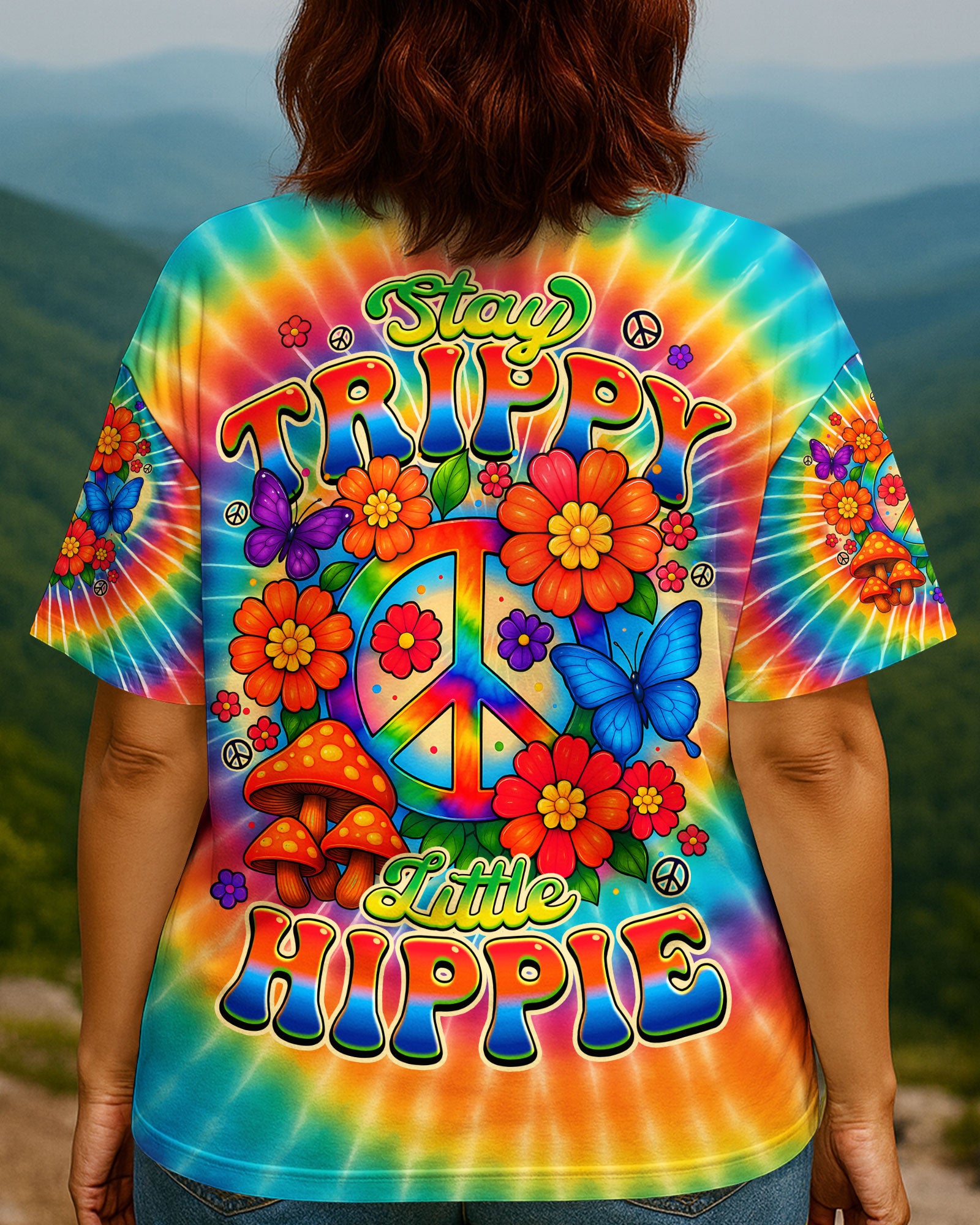 STAY TRIPPY LITTLE HIPPIE TIE DYE ALL OVER PRINT - TYQY0610252
