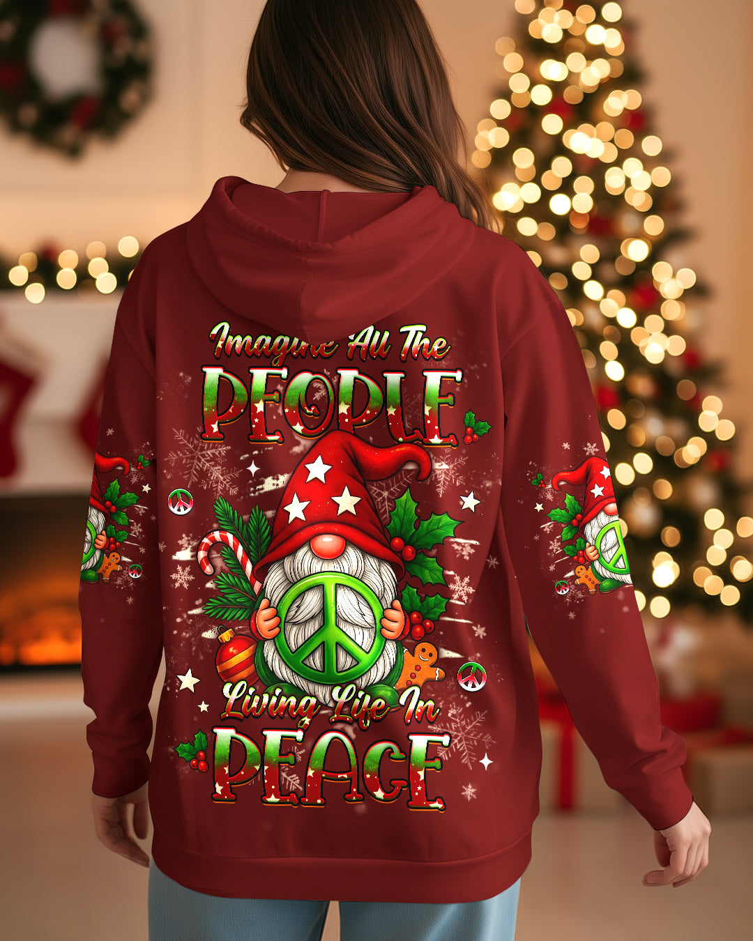 IMAGINE ALL THE PEOPLE LIVING LIFE IN PEACE CHRISTMAS ALL OVER PRINT - YHHG1211251