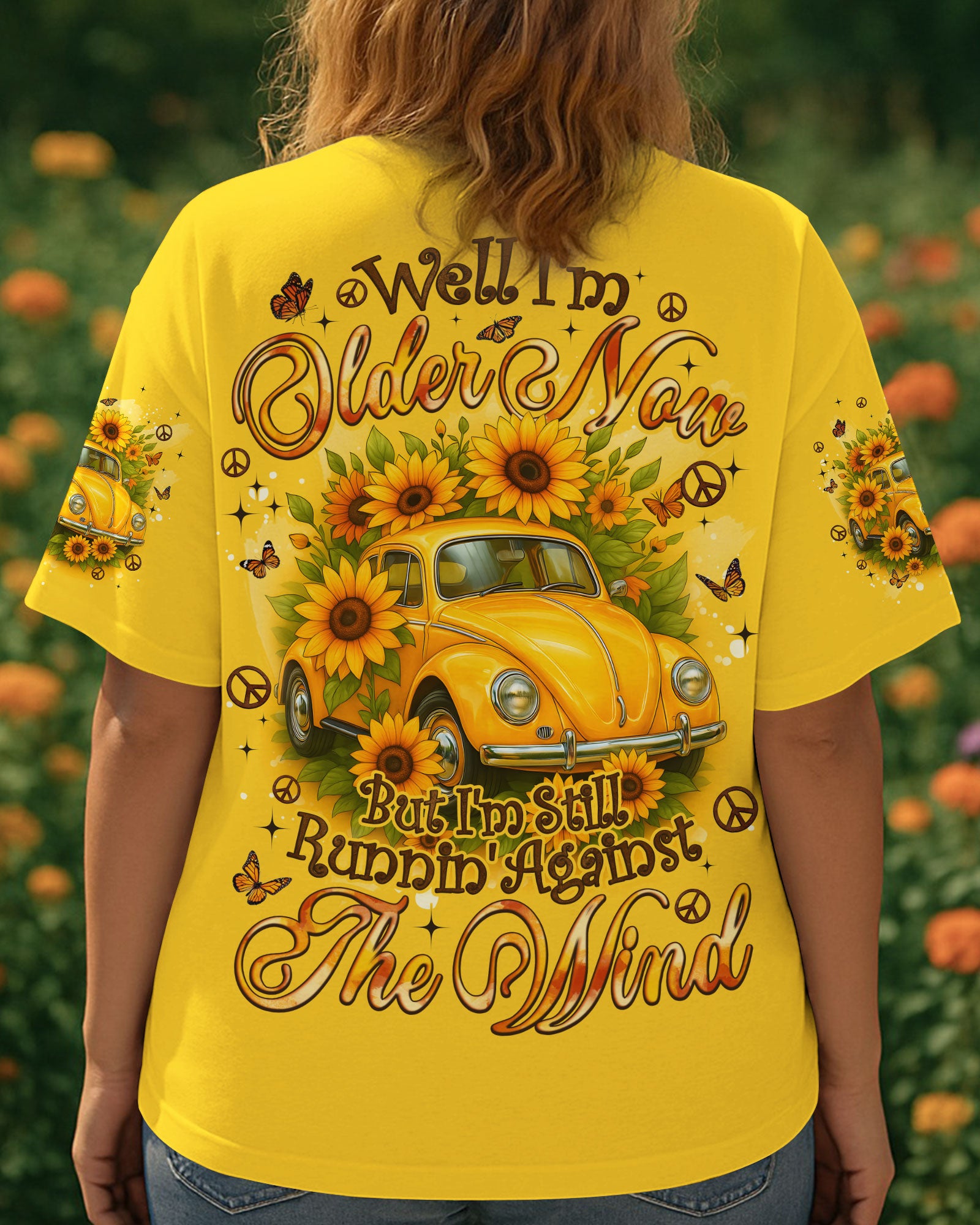 RUNNING AGAINST THE WIND SUNFLOWER CAR ALL OVER PRINT - TYQY2608252