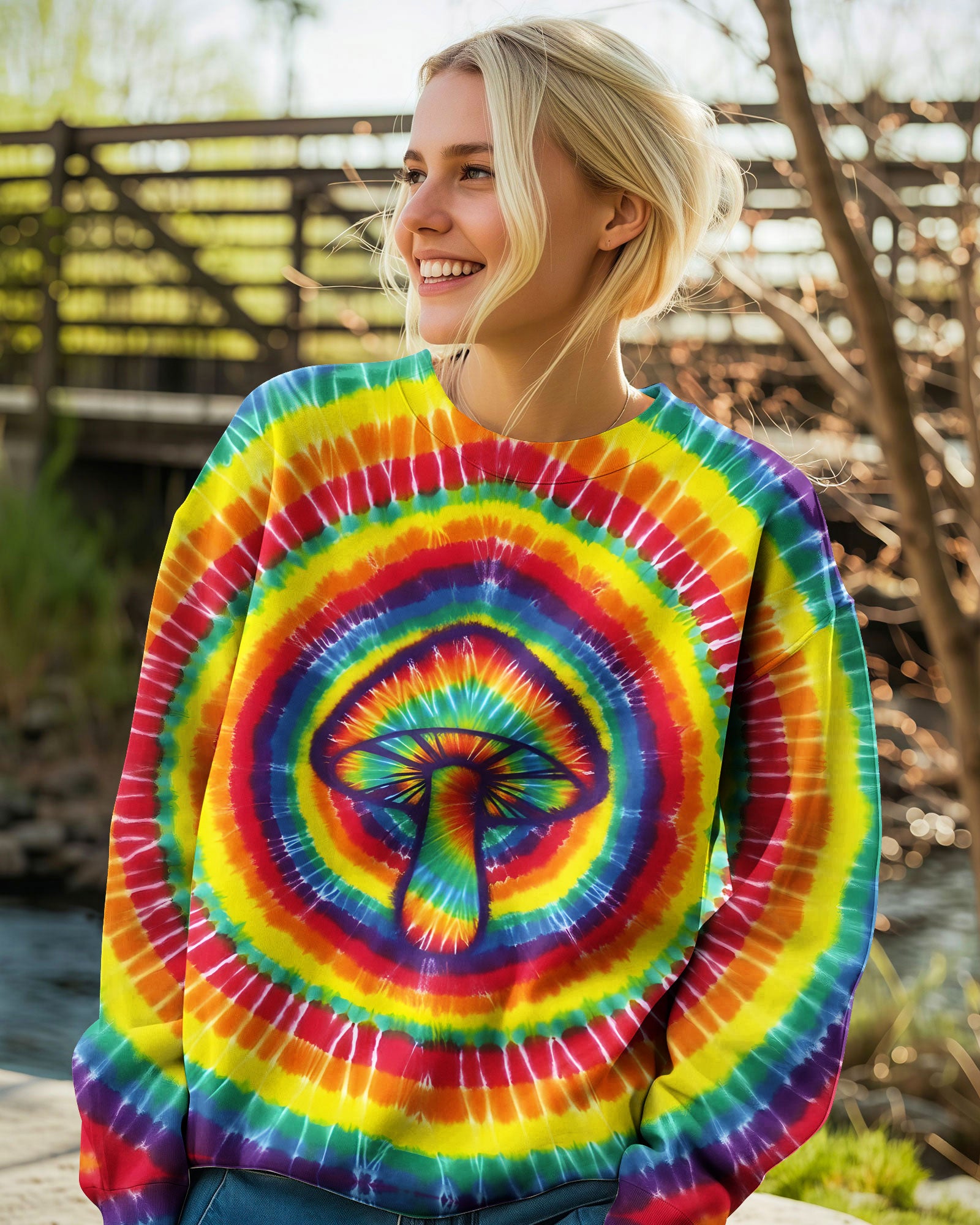 MUSHROOM COLORFUL TIE DYE ALL OVER PRINT - TYQY0112251