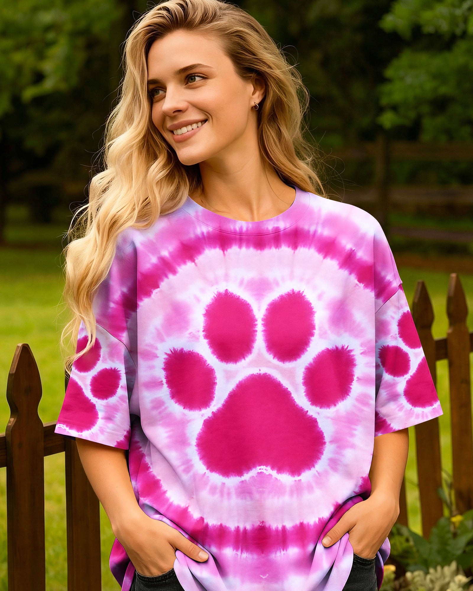 PAW PINK TIE DYE ALL OVER PRINT - TYQY1612251