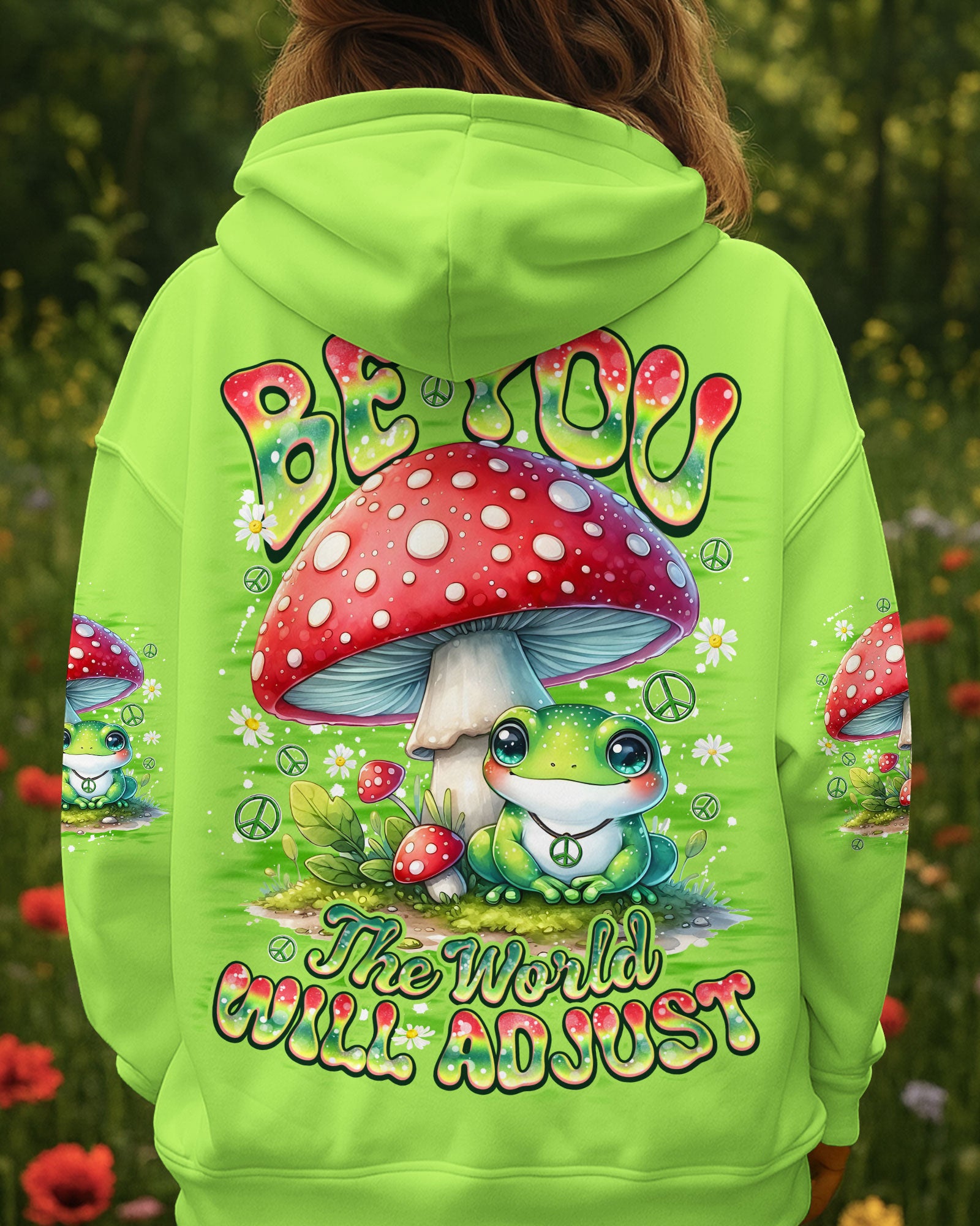 BE YOU THE WORLD WILL ADJUST FROG MUSHROOM ALL OVER PRINT - TYQY1109254