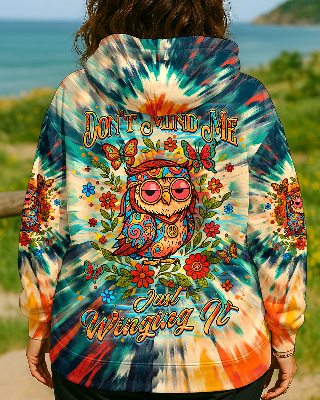 DON'T MIND ME JUST WINGING IT OWL ALL OVER PRINT - YHHG1107252