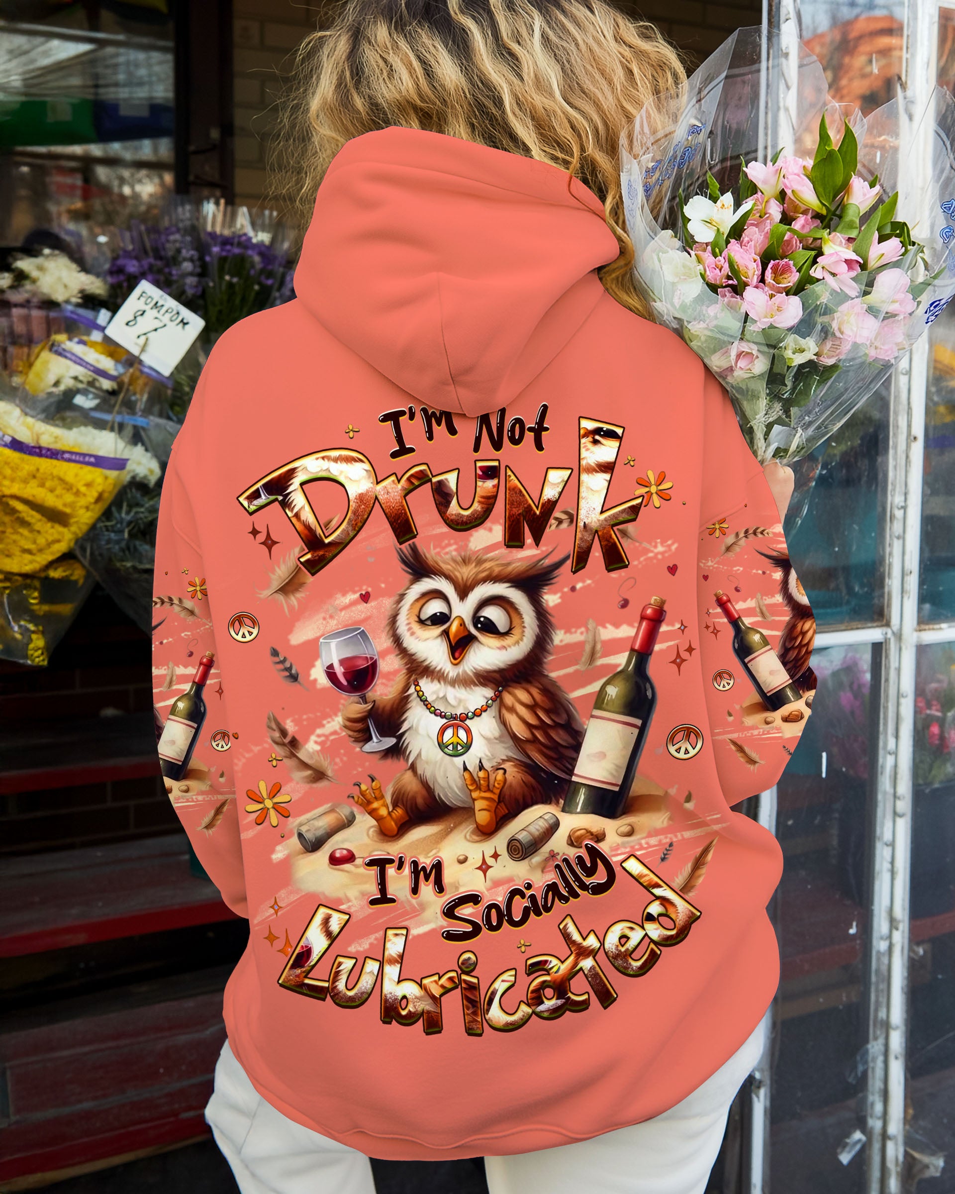 I'M SOCIALLY LUBRICATED OWL ALL OVER PRINT - YHHG1909252