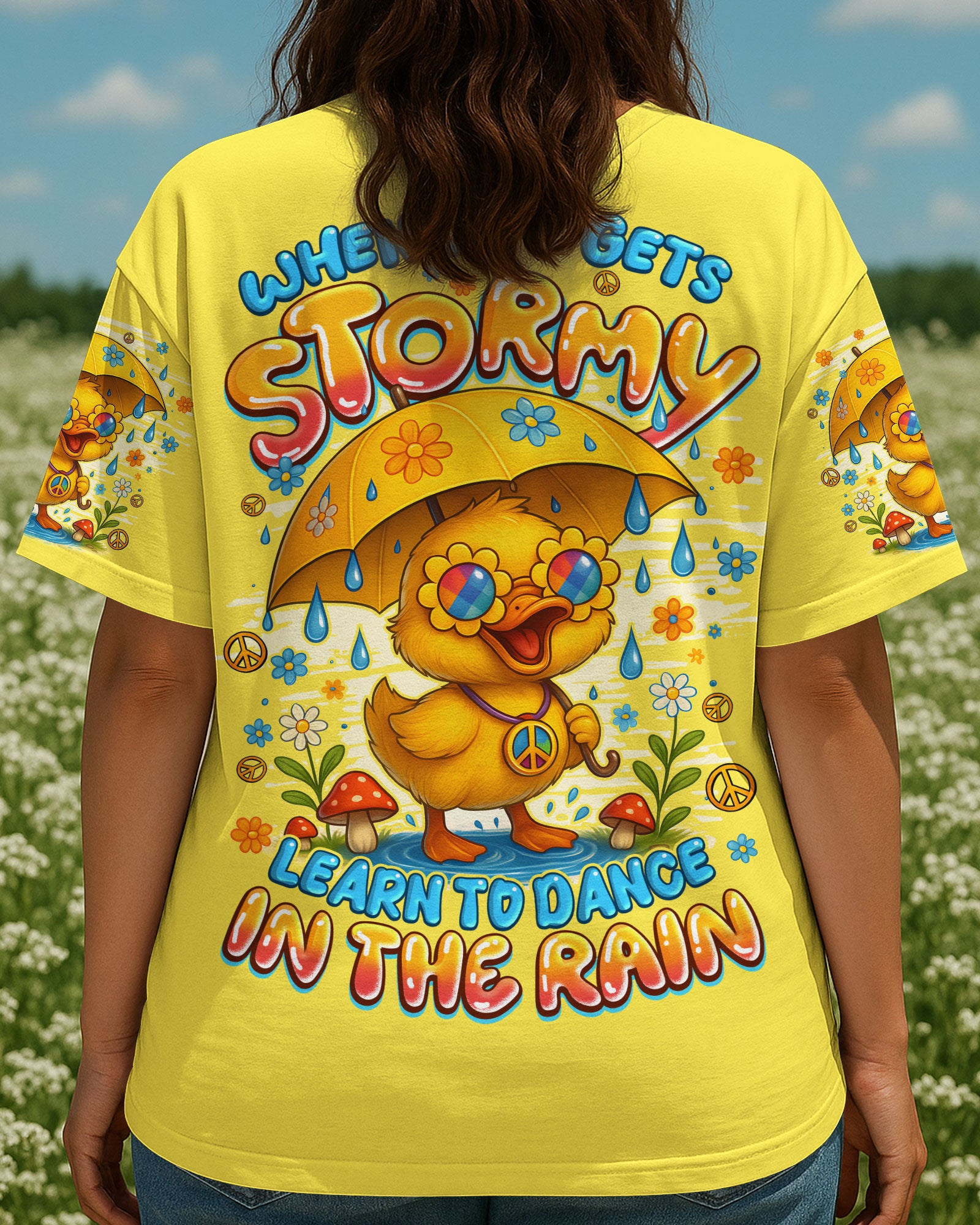 DANCE IN THE RAIN DUCK HIPPIE ALL OVER PRINT - TYQY1208251