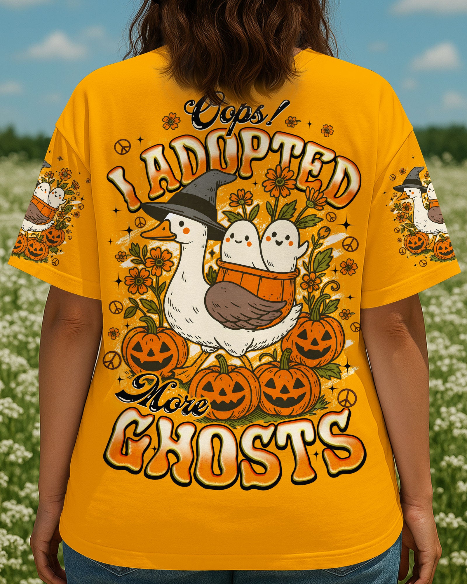 OOPS I ADOPTED MORE GHOSTS DUCK HIPPIE HALLOWEEN ALL OVER PRINT - TYQY1308253