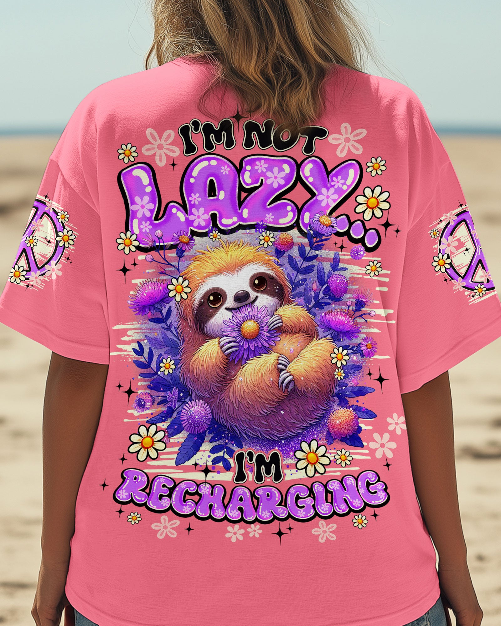 I'M NOT LAZY I'M RECHARGING SLOTH ALL OVER PRINT - TY1408251