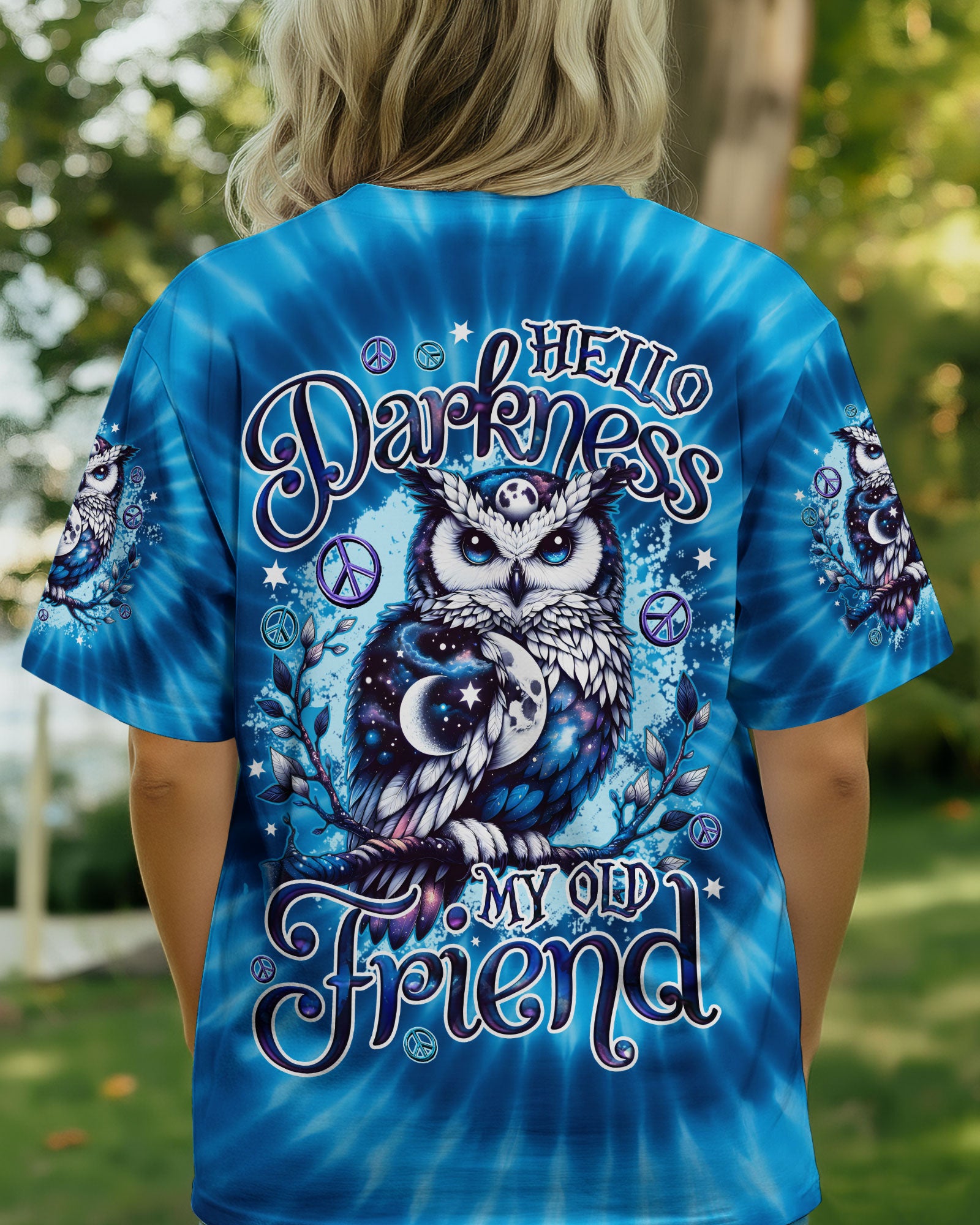 HELLO DARKNESS MY OLD FRIEND OWL TIE DYE ALL OVER PRINT - TYQY3010251