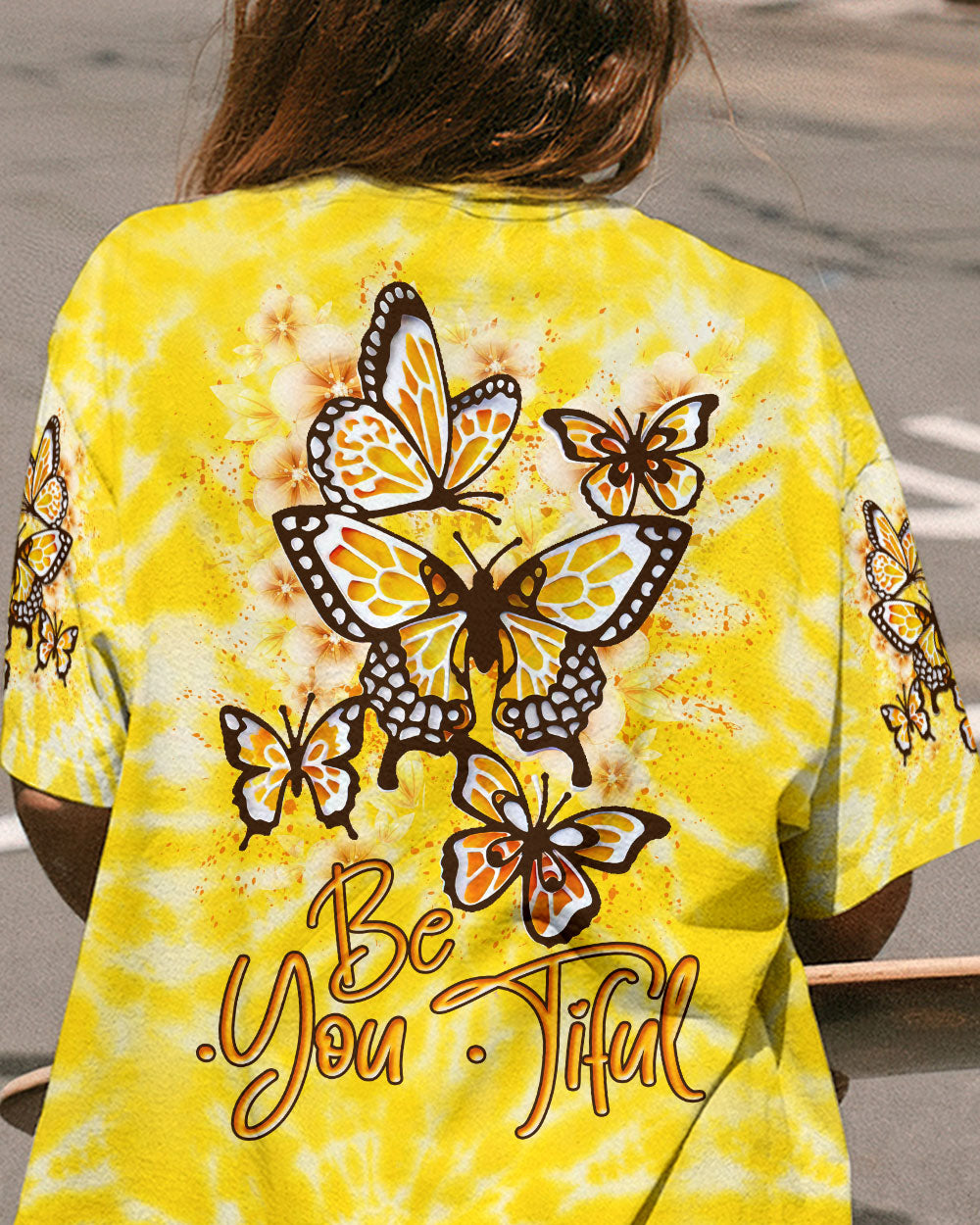 BE YOU TIFUL BUTTERFLY TIE DYE ALL OVER PRINT - YHLN0106231