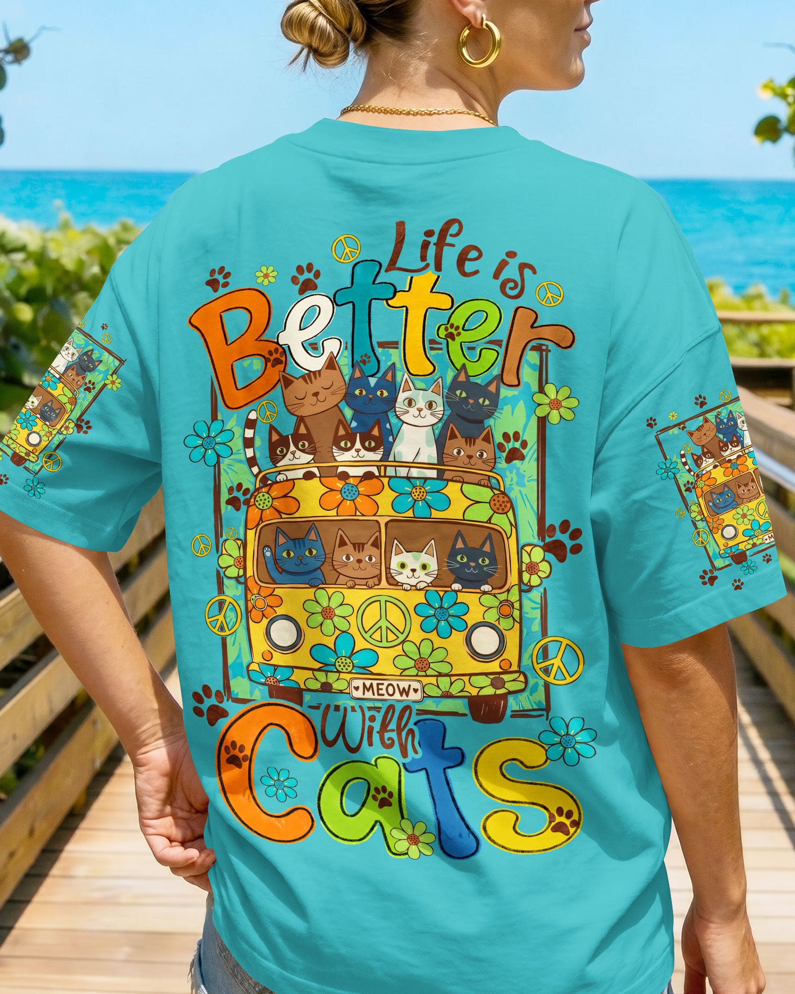 LIFE IS BETTER WITH CATS ALL OVER PRINT - TYQY2206261