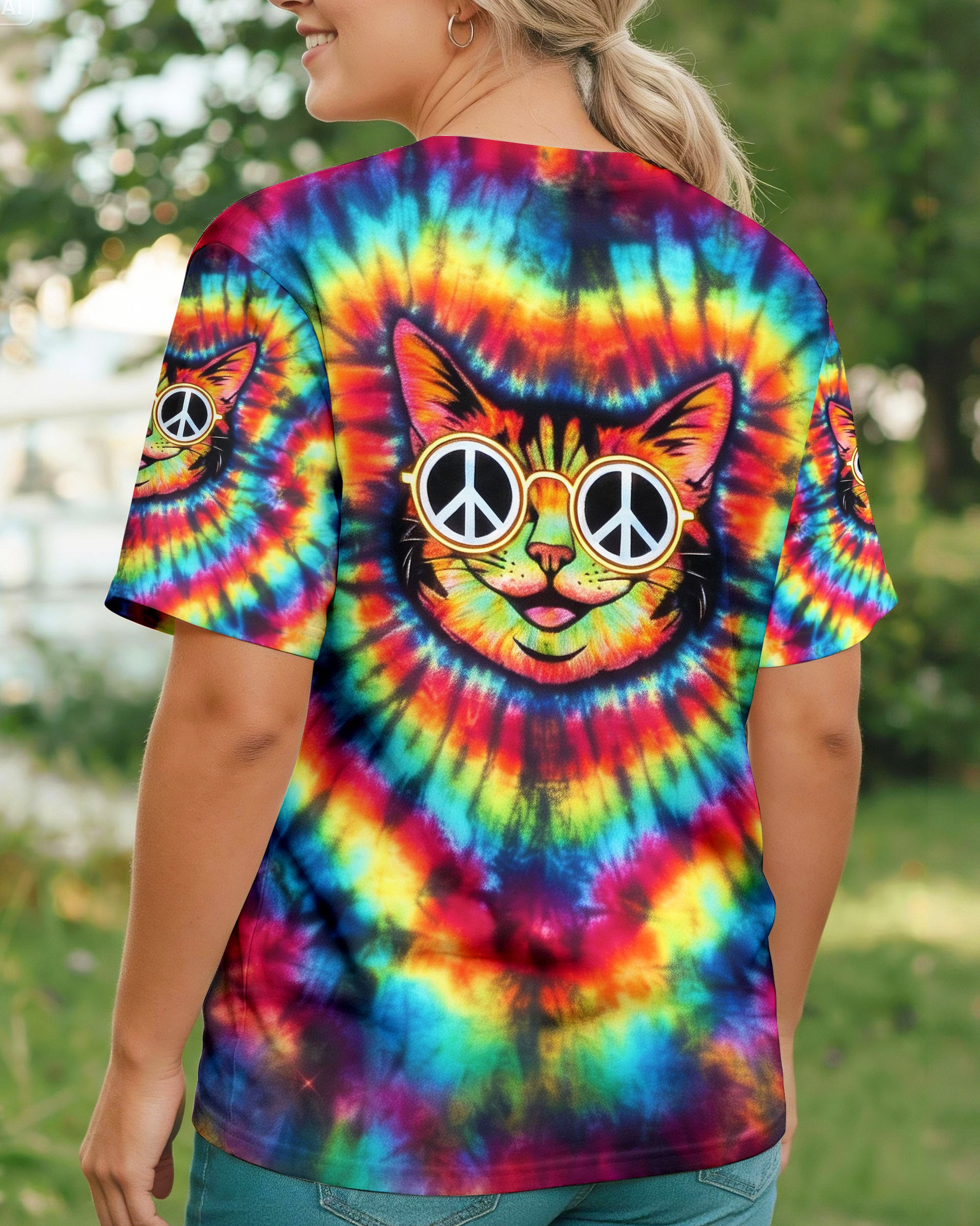 PSYCHEDELIC PEACE CAT ALL OVER PRINT - YHLN1901262