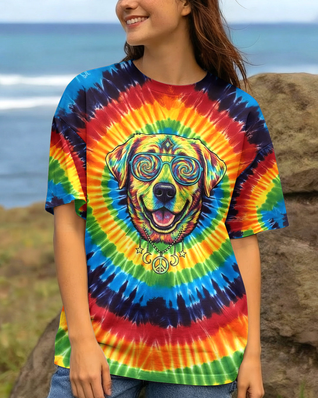 RAINBOW SWIRL LABRADOR RETRIEVER ALL OVER PRINT - YHHG2801261