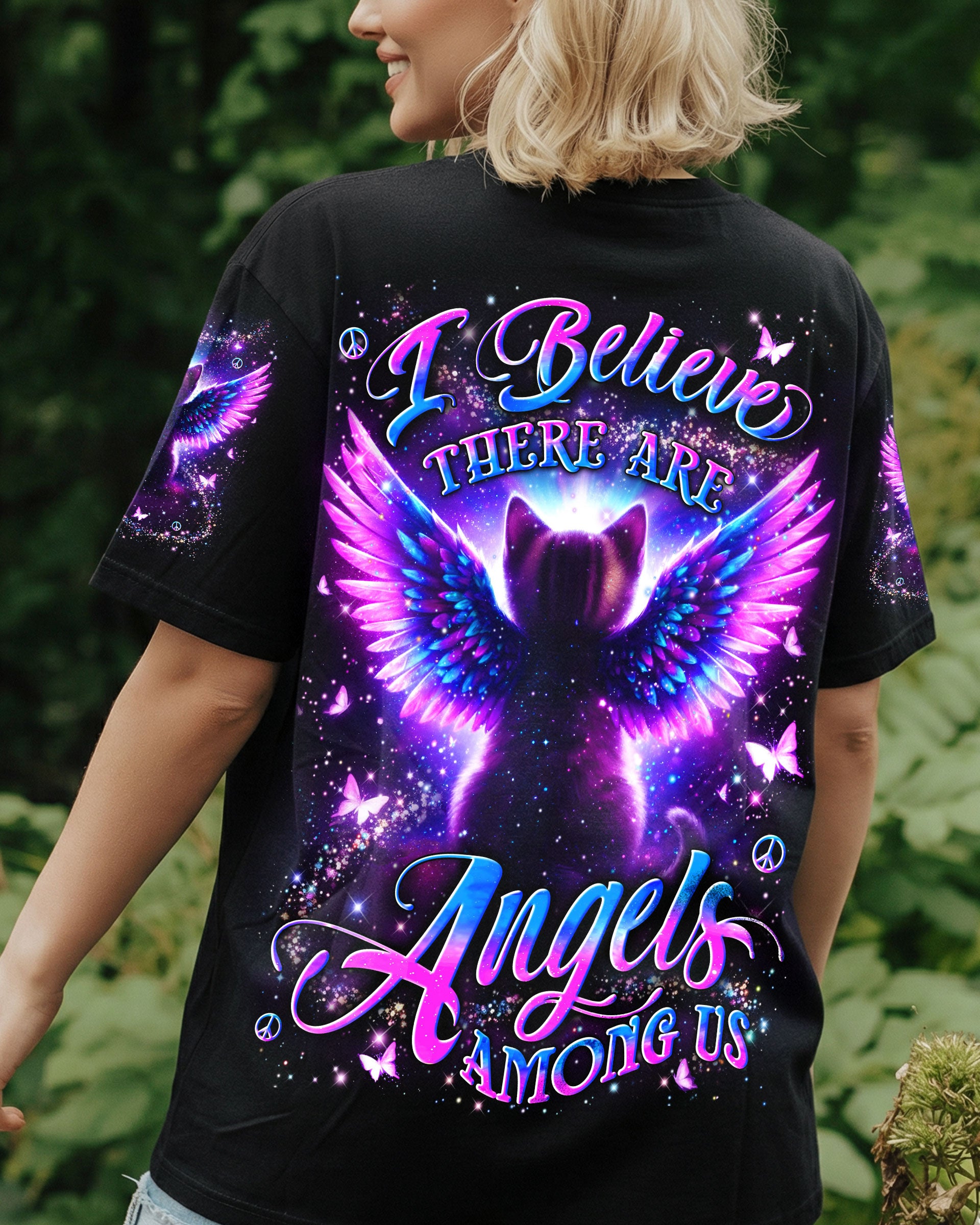 I BELIEVE THERE ARE ANGELS AMONG US CAT ALL OVER PRINT - YHLN0202261