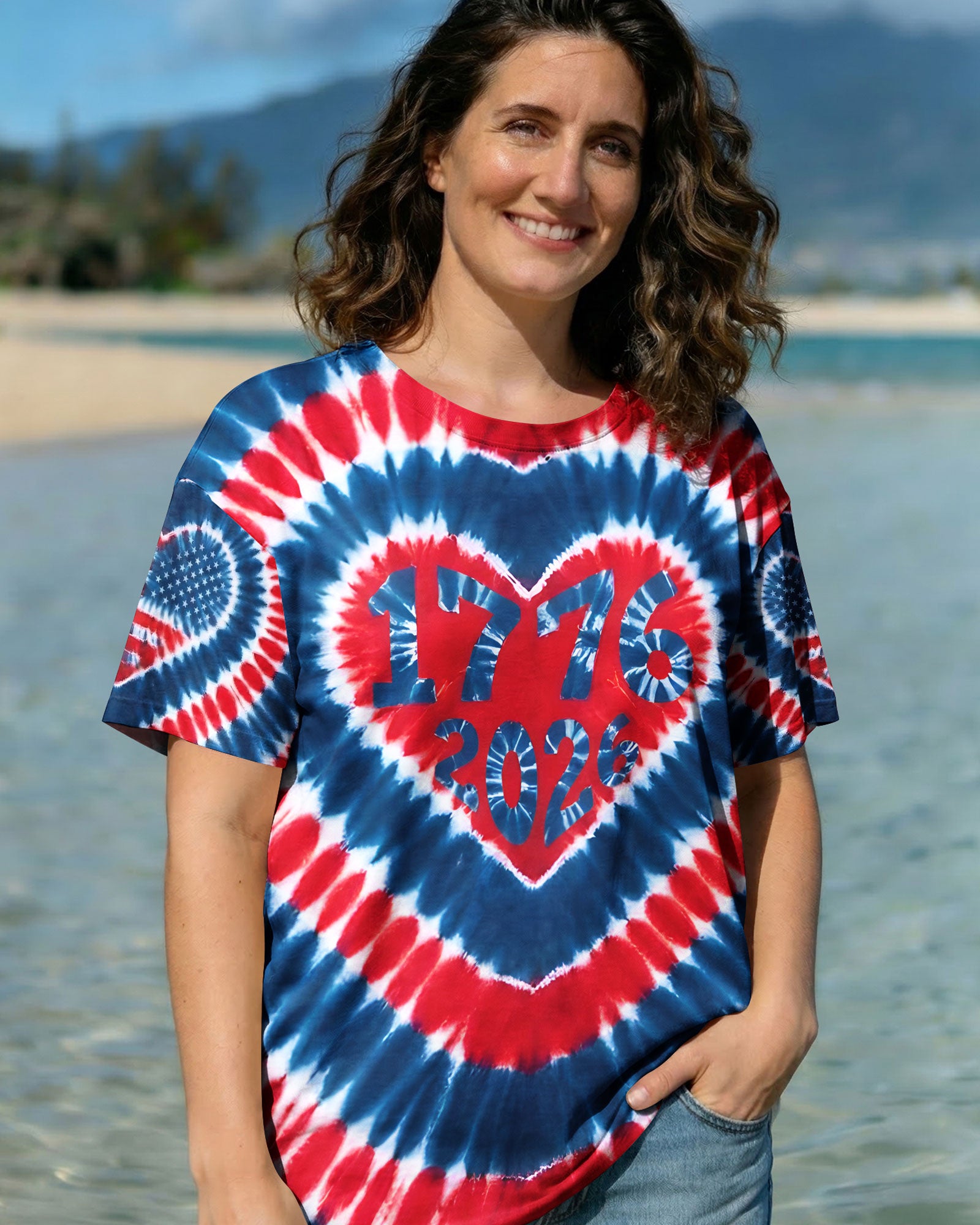 RED WHITE AND BLUE HEART FREEDOM ALL OVER PRINT - TYQY1903262