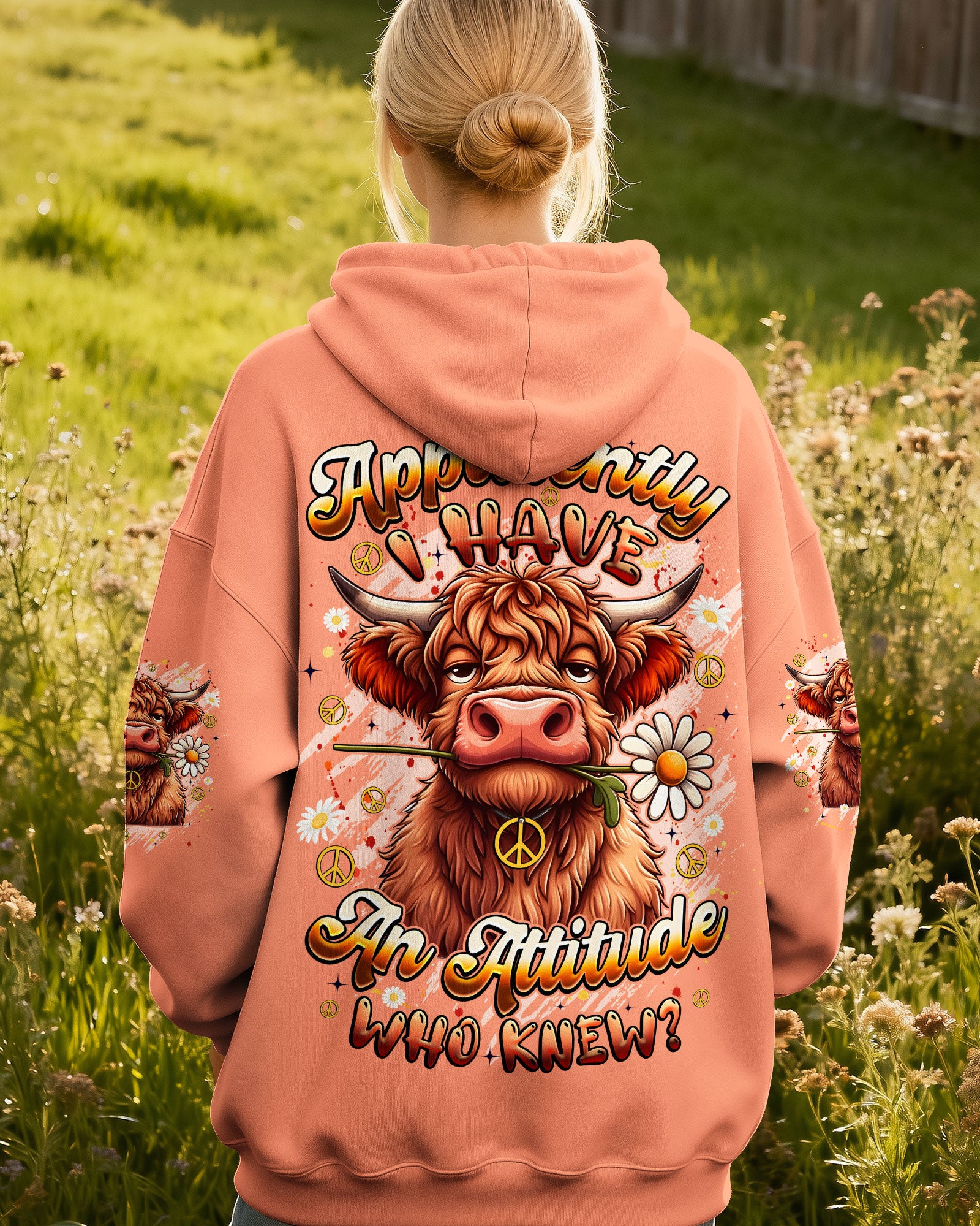 APPARENTLY I HAVE AN ATTITUDE WHO KNEW COW ALL OVER PRINT - TYQY1912251