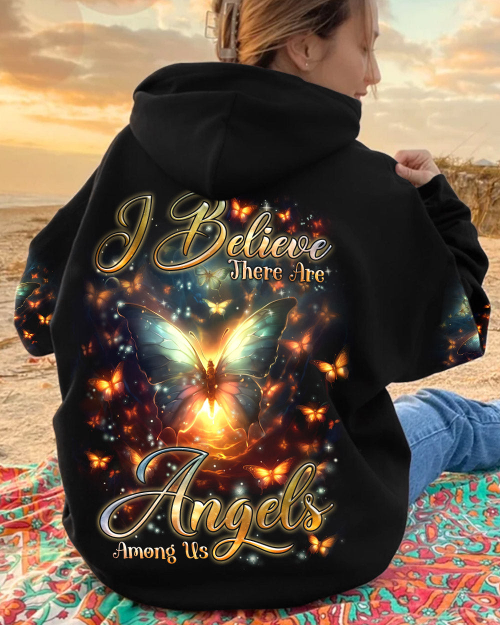 I BELIEVE THERE ARE ANGELS AMONG US BUTTERFLY ALL OVER PRINT - TLNZ3101241