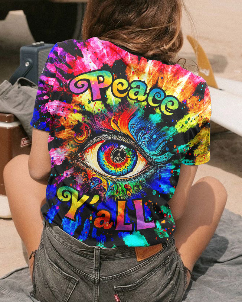 PEACE Y'ALL EYES TIE DYE ALL OVER PRINT - TLNZ1207231