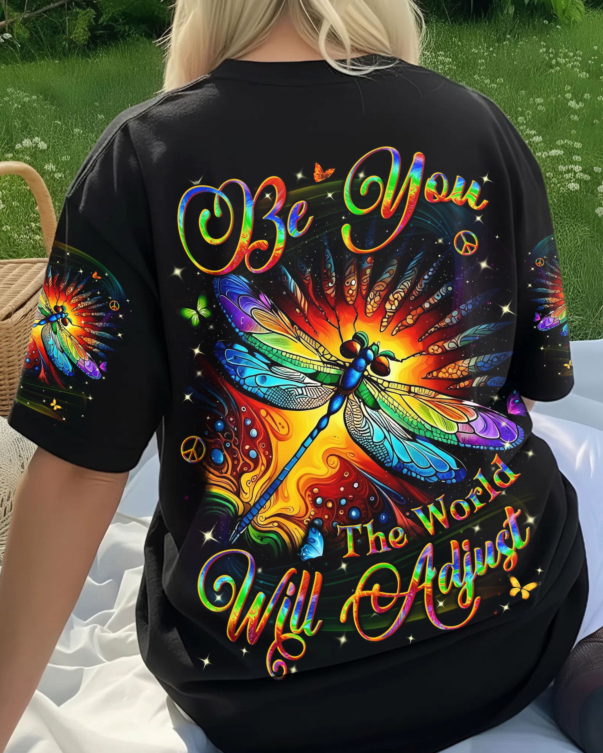 BE YOU THE WORLD WILL ADJUST DRAGONFLY ALL OVER PRINT -  YHLN1512252