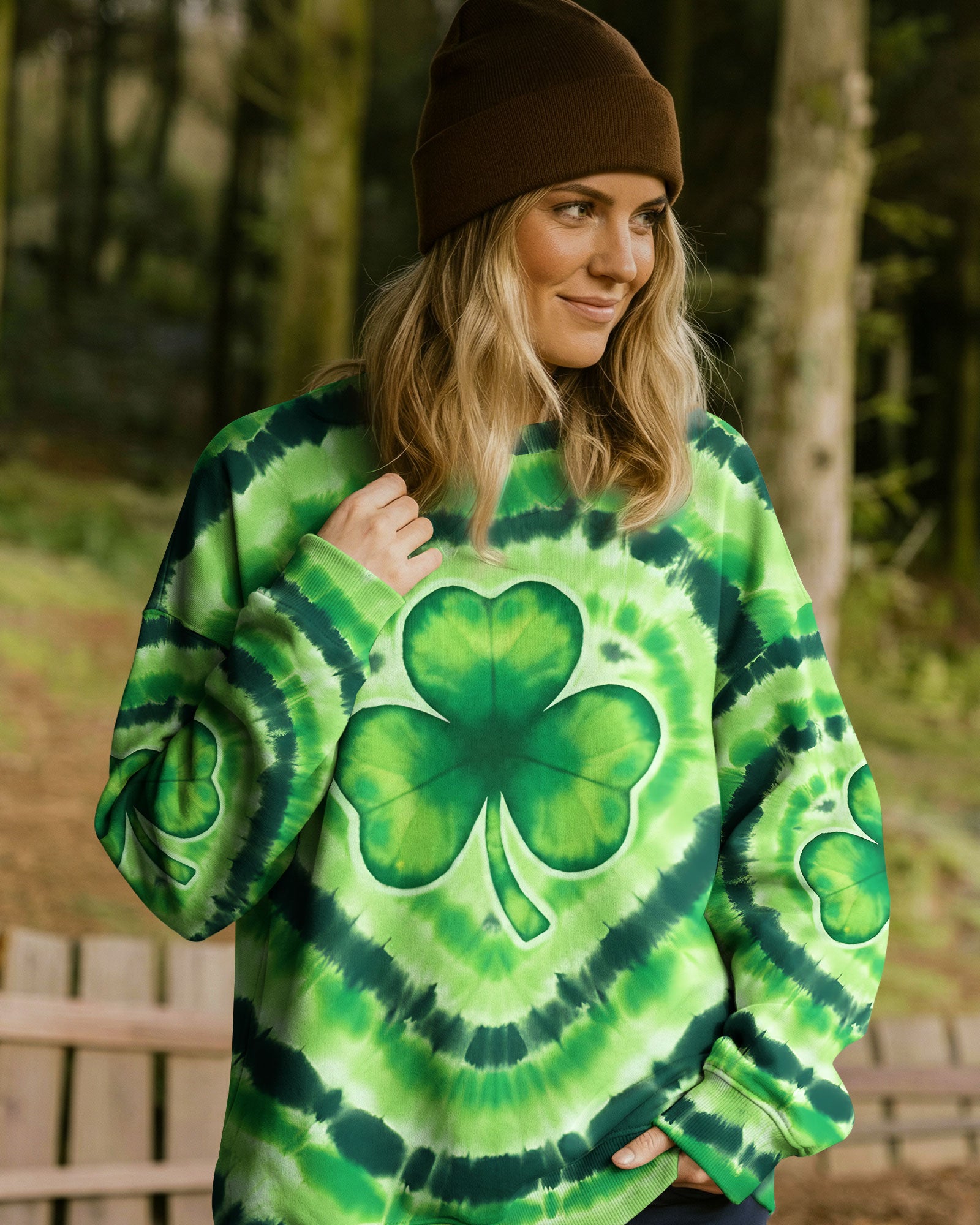 SHAMROCK GREEN COLOR PATRICK'S DAY ALL OVER PRINT - TYQY3012253