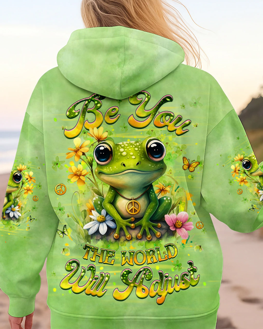BE YOU THE WORLD WILL ADJUST FROG ALL OVER PRINT - YHHG0810251