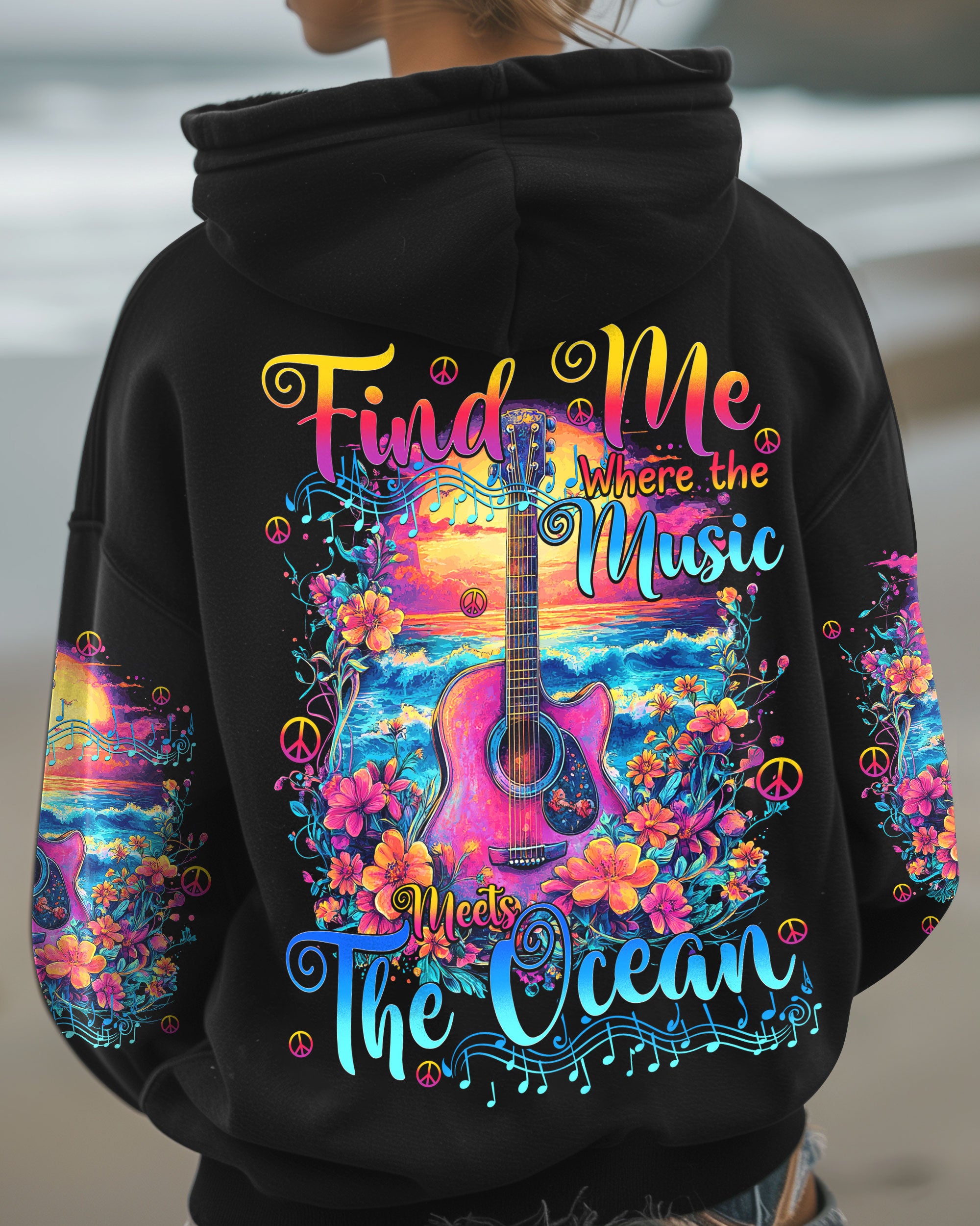 FIND ME WHERE THE MUSIC MEETS THE OCEAN ALL OVER PRINT - TY0212241