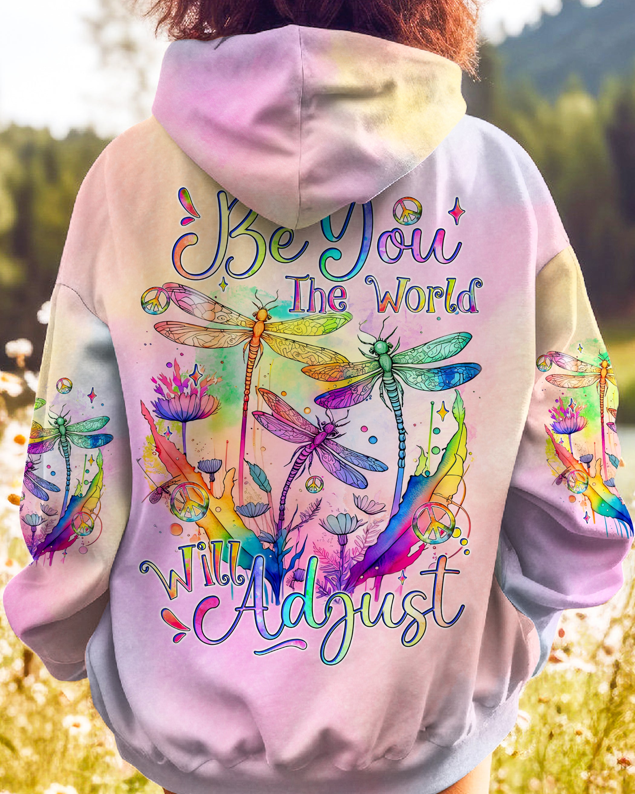 BE YOU THE WORLD WILL ADJUST DRAGONFLIES ALL OVER PRINT - TYQY2911232