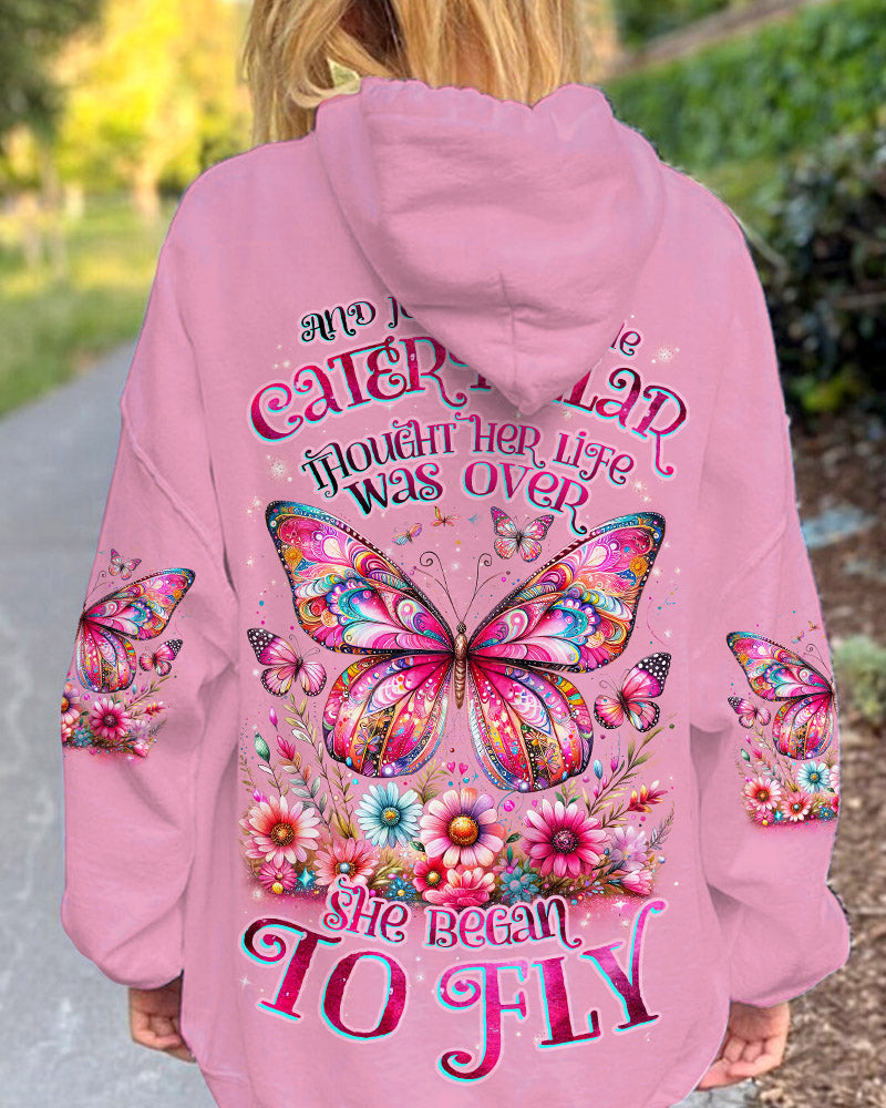 SHE BEGAN TO FLY BUTTERFLY FLORAL ALL OVER PRINT - TLNZ2311234