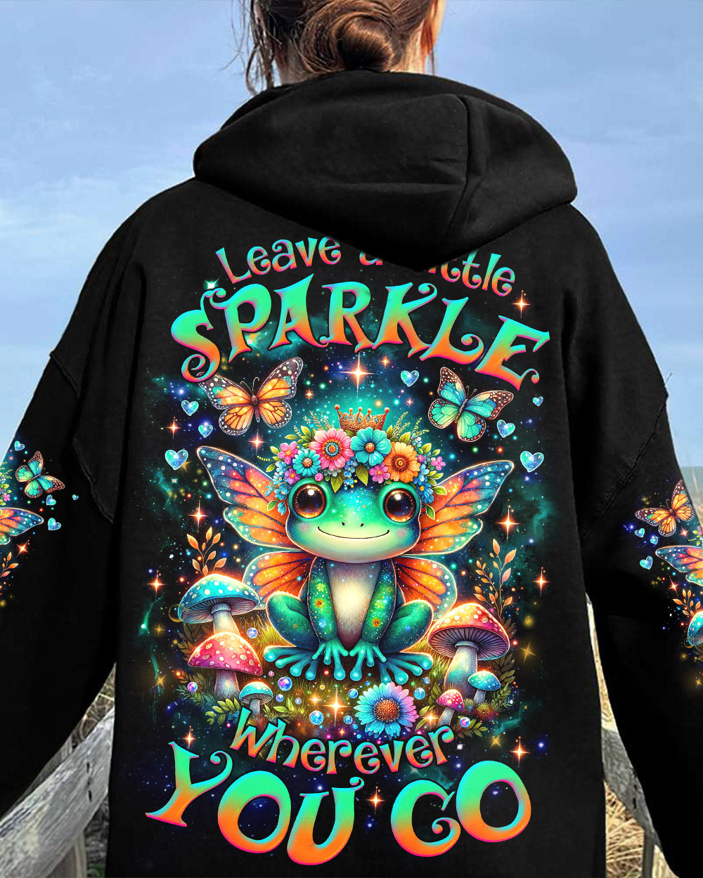 LEAVE A LITTLE SPARKLE WHEREVER YOU GO FROG ALL OVER PRINT - TLNZ1902243