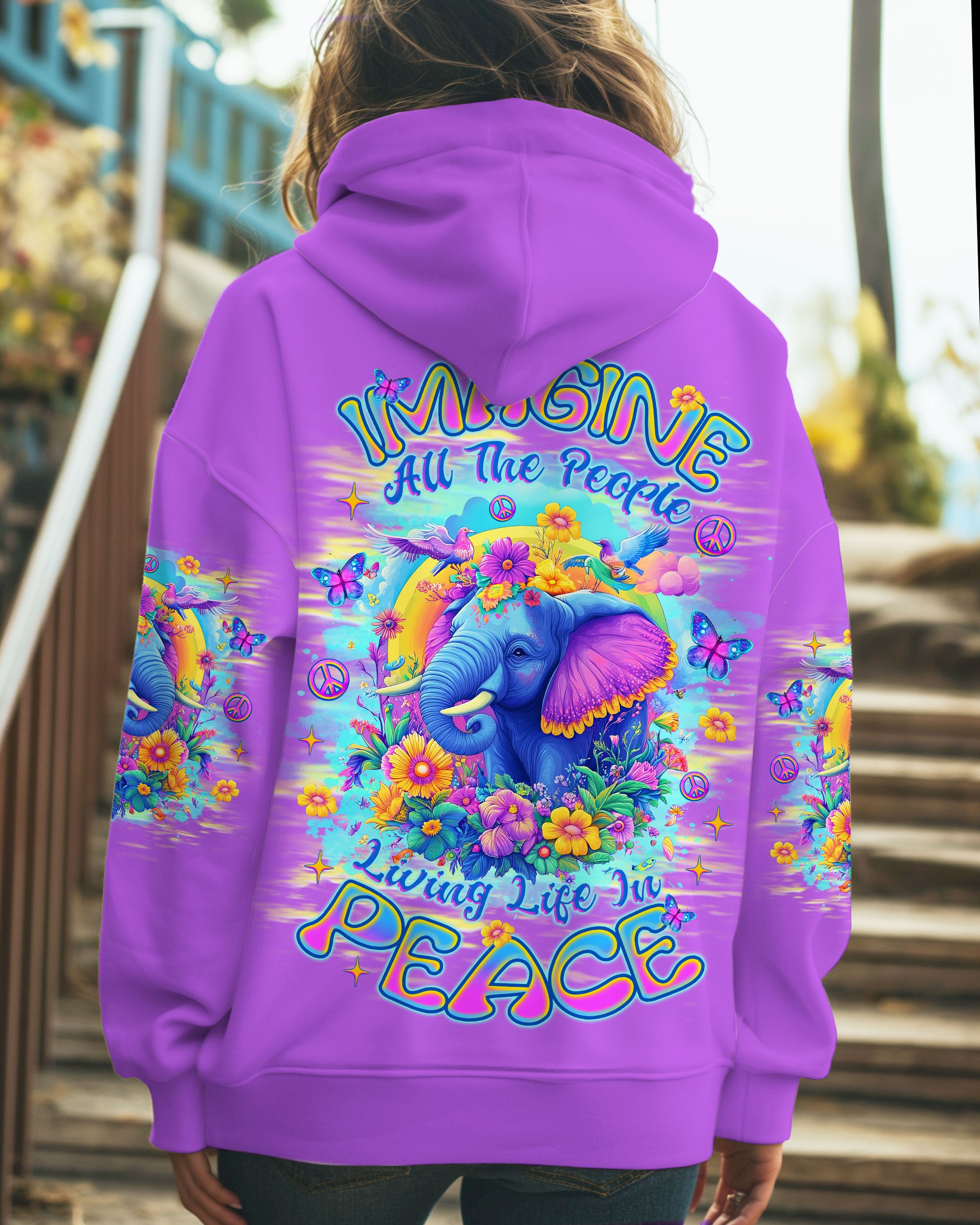 LIVING LIFE IN PEACE ELEPHANT ALL OVER PRINT - TLNZ1107251