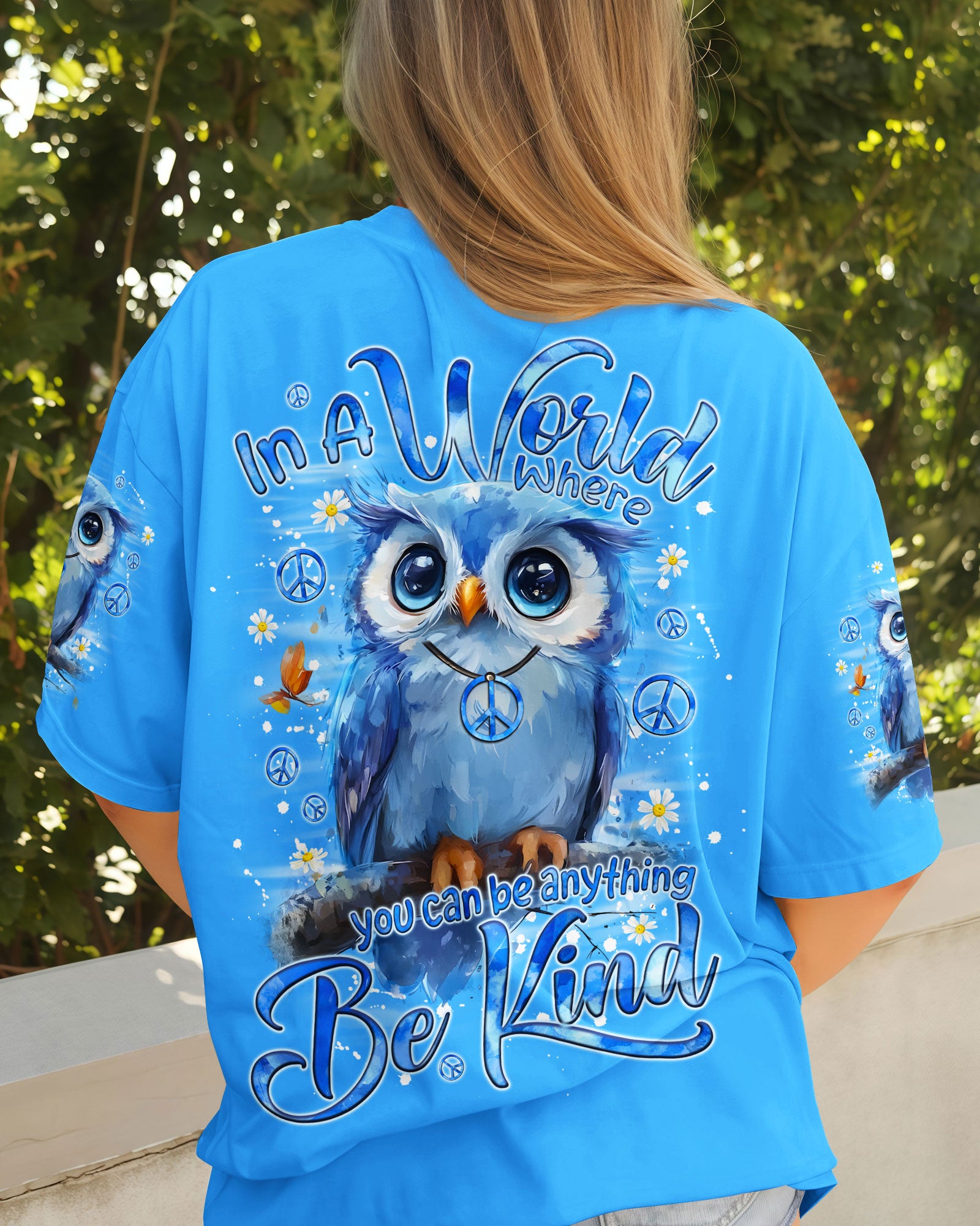 IN A WORLD WHERE YOU CAN BE ANYTHING BE KIND OWL ALL OVER PRINT - TYQY2110252