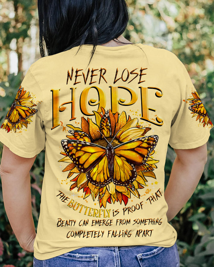 NEVER LOSE HOPE BUTTERFLY SUNFLOWER ALL OVER PRINT - TLNZ3105232